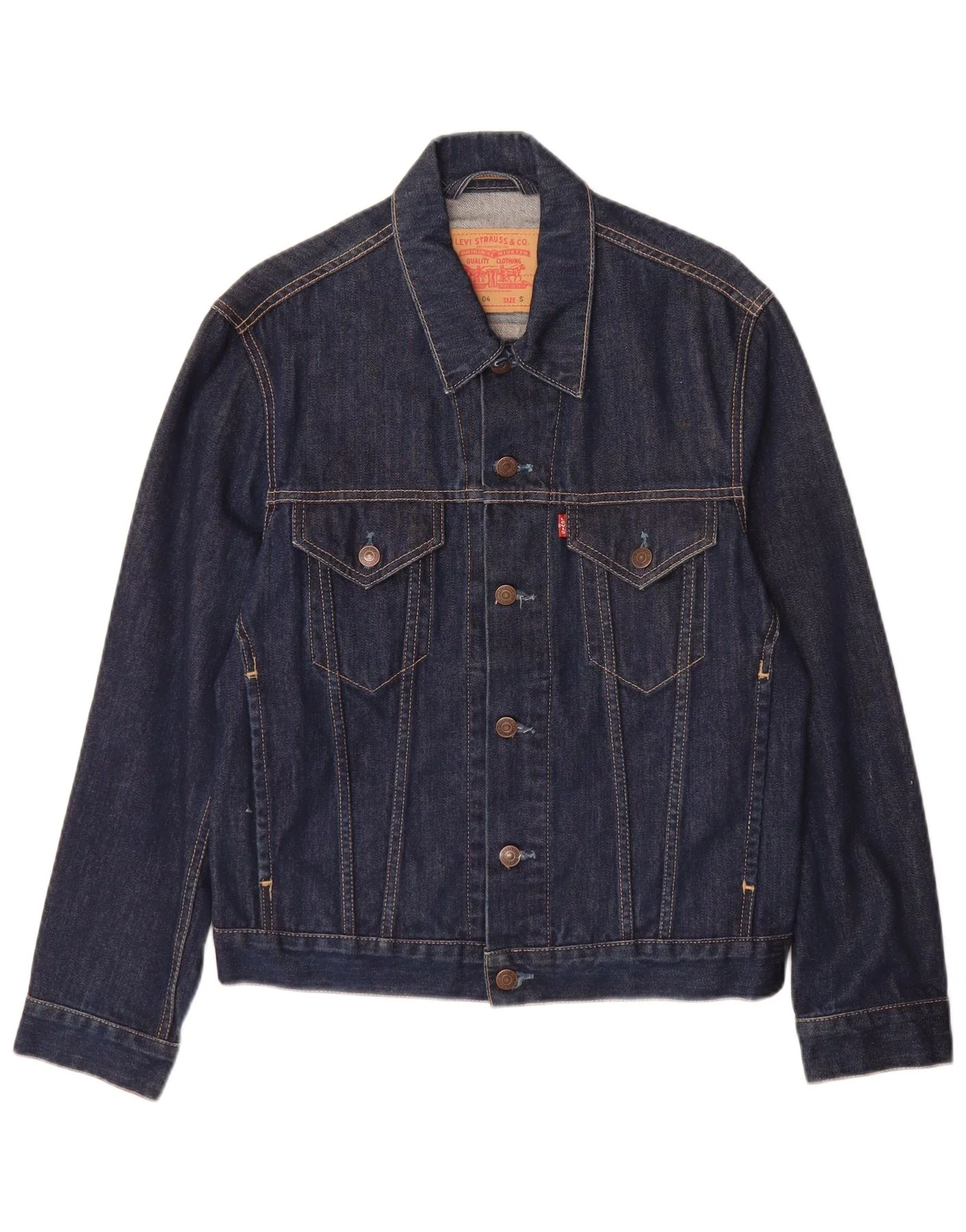 Levi's Mens Denim Jacket UK 36 Small Navy Blue Cotton