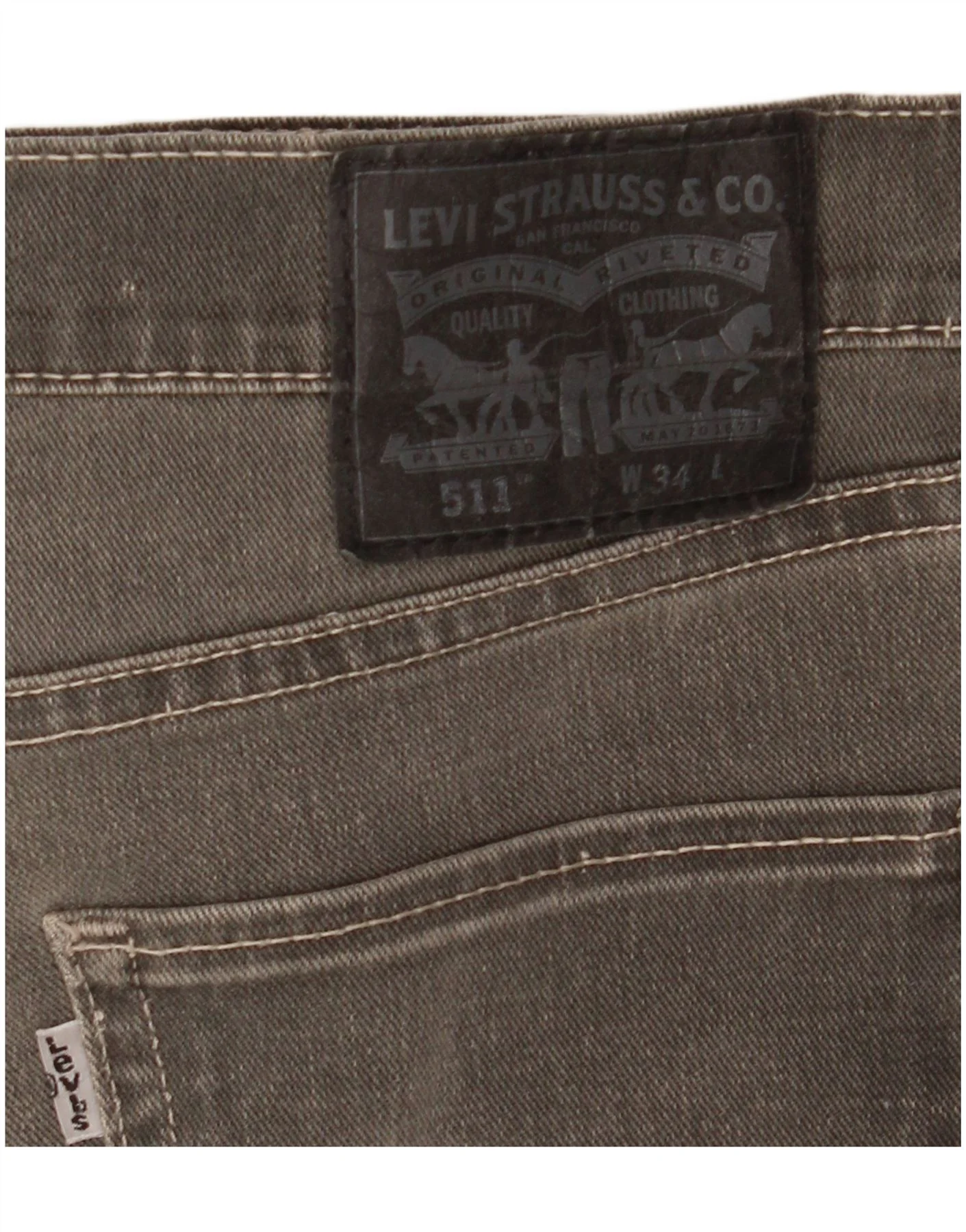 Levi's Mens Denim Shorts W34 Large Grey Cotton - Image 3