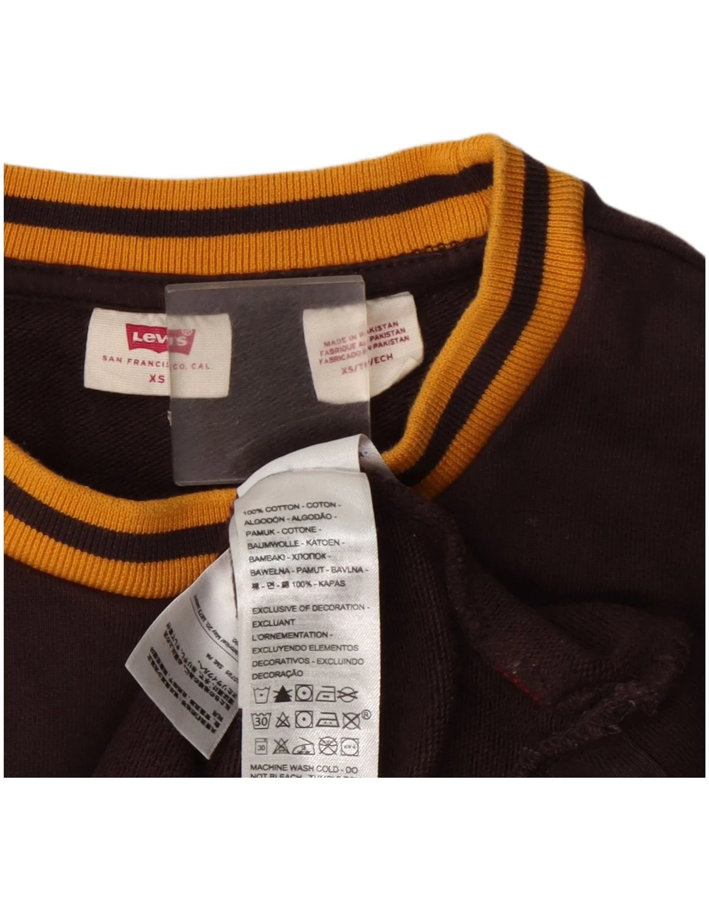 Levi's Mens Graphic Loose Fit Sweatshirt Jumper XS Maroon Cotton - Image 3