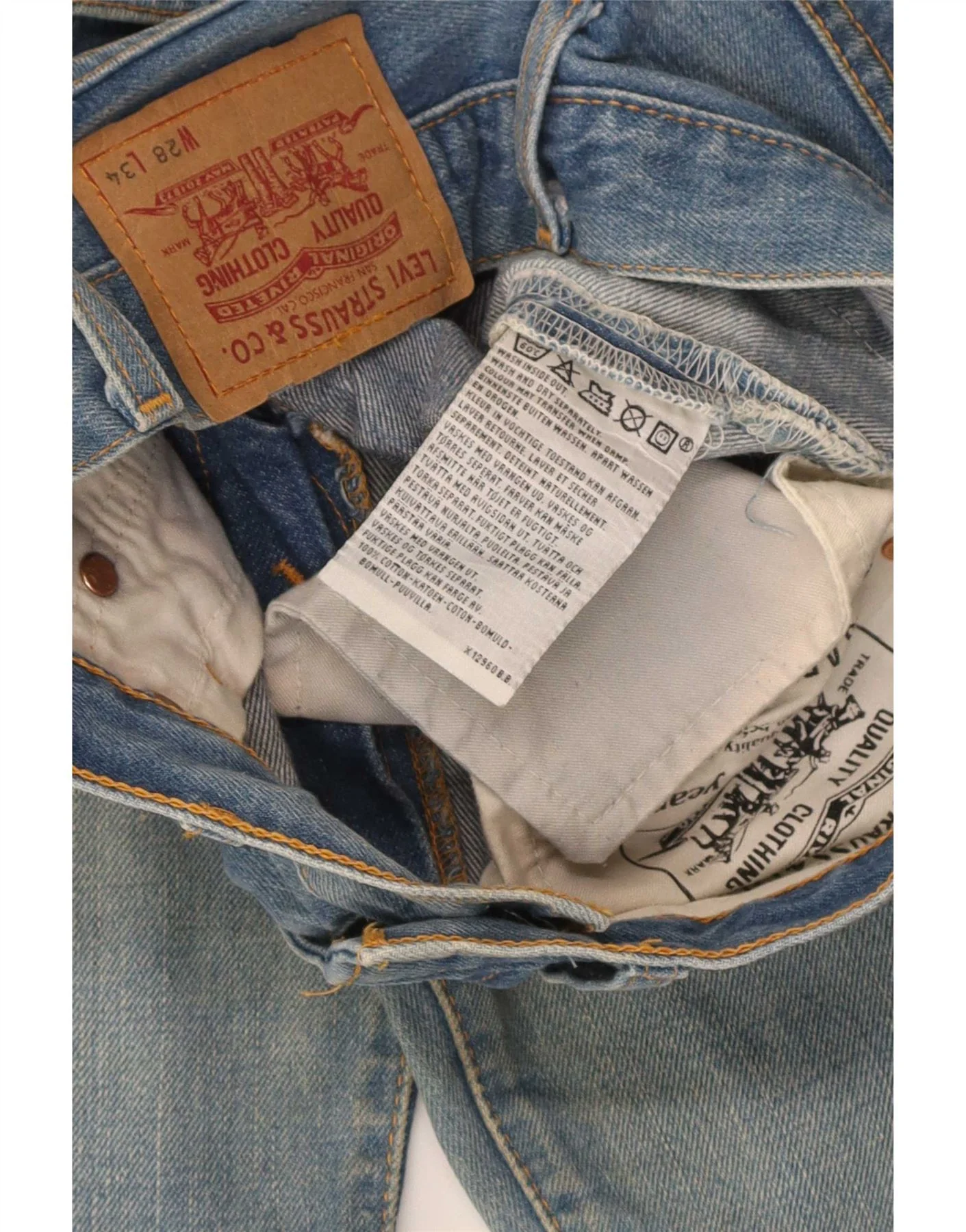 Levi's Mens High Waist Jeans W28 L34 Blue Cotton - Image 3