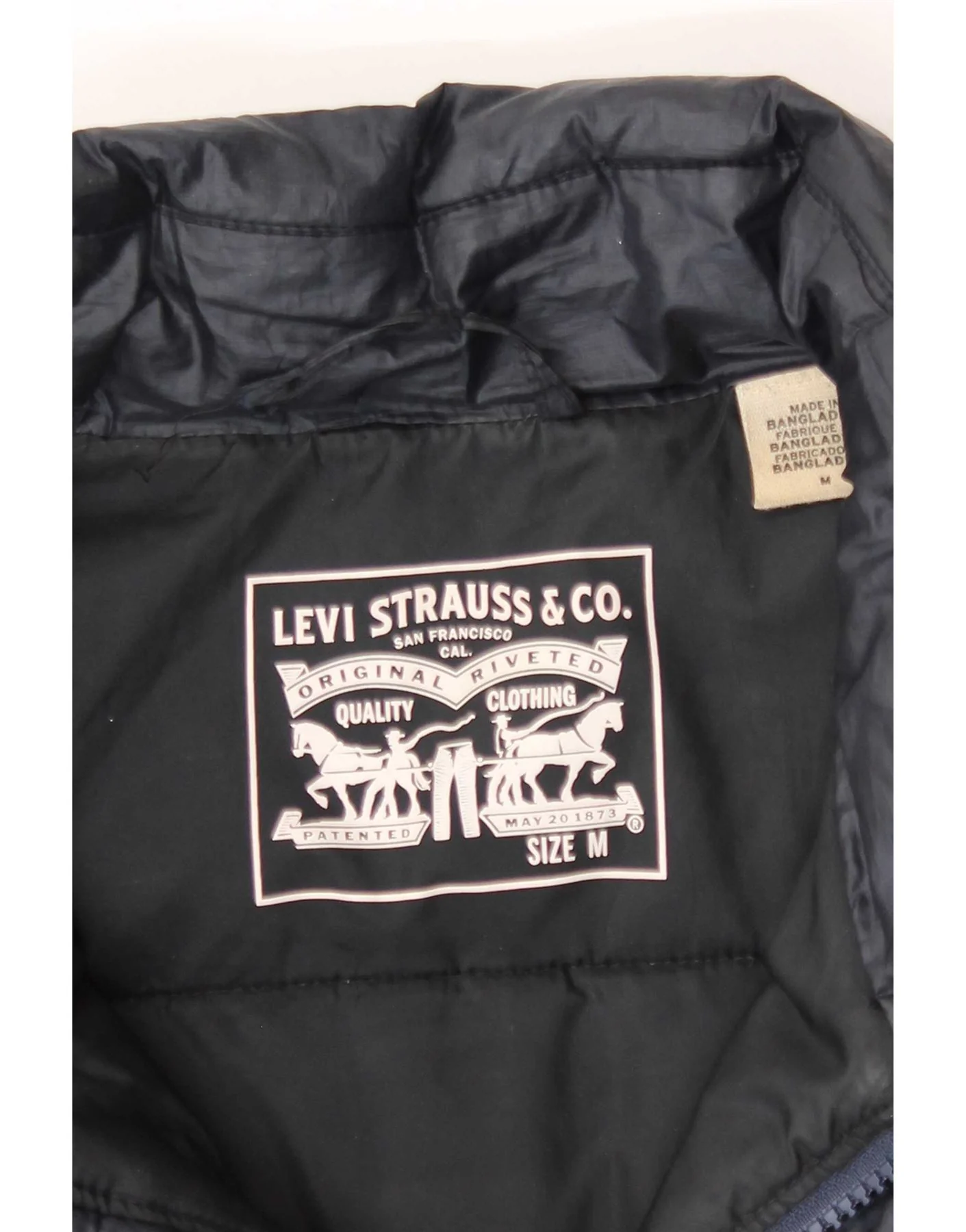 Levi's Mens Padded Jacket UK 38 Medium Navy Blue Polyester - Image 5