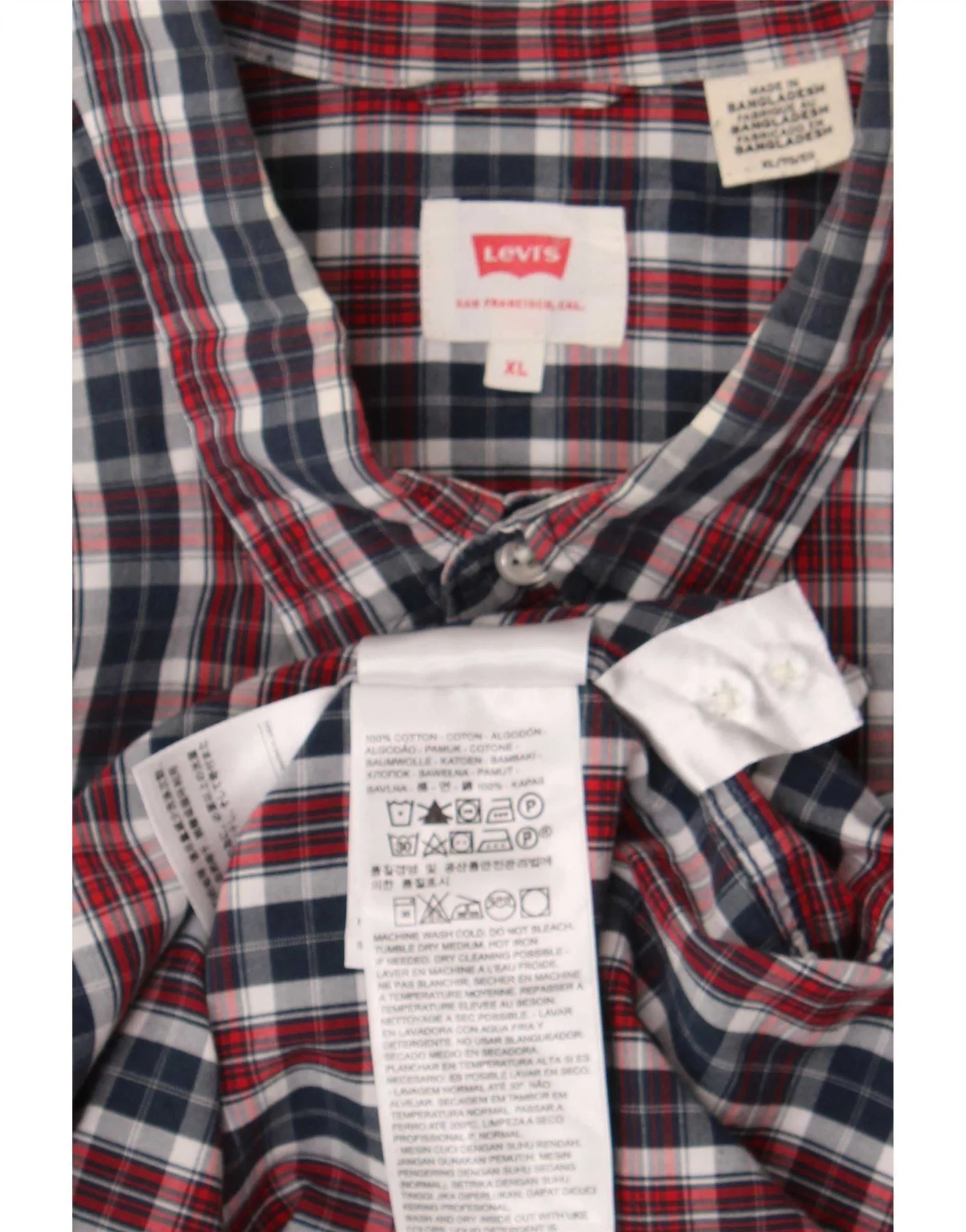 Levi's Mens Regular Fit Shirt XL Multicoloured Check Cotton - Image 4