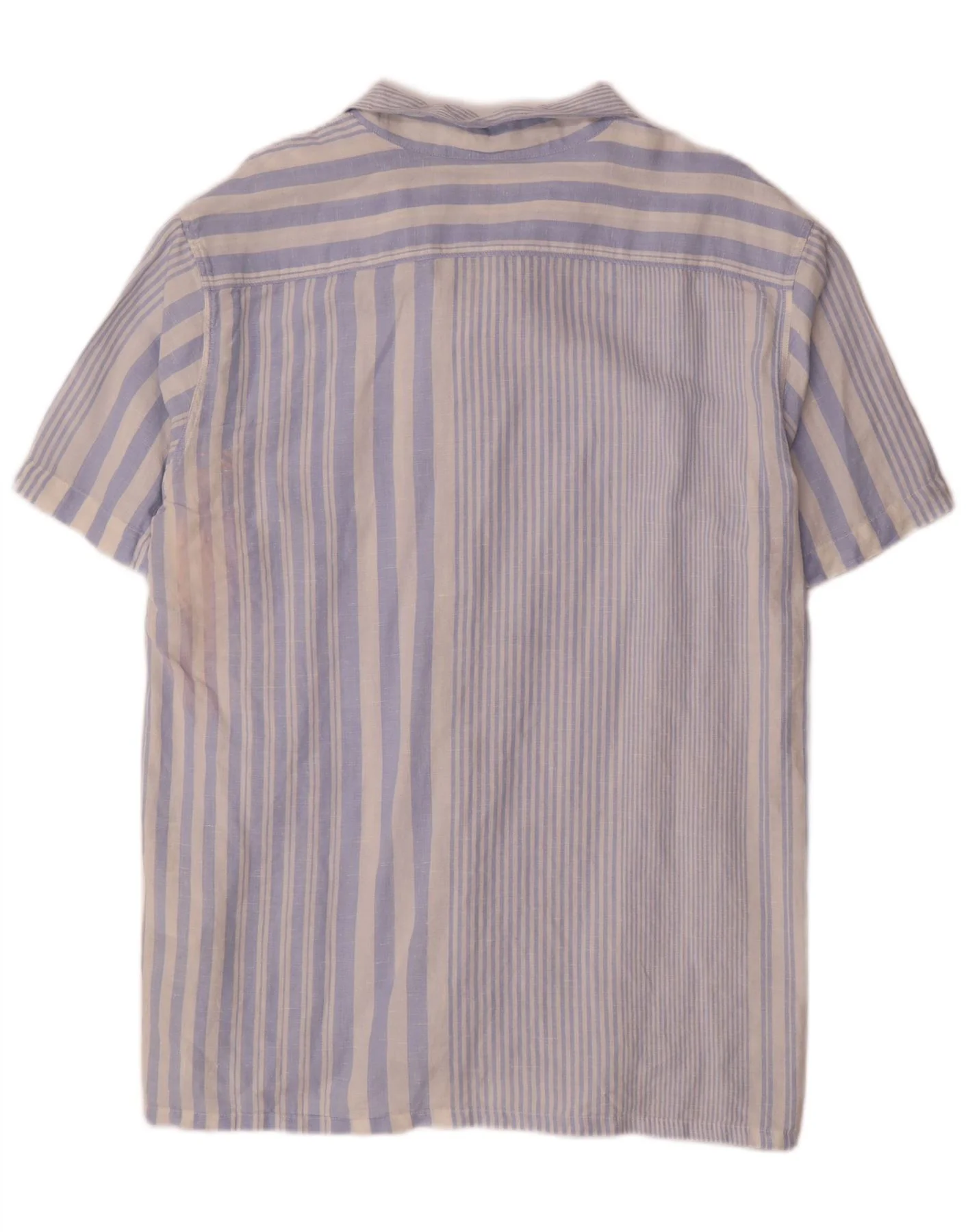 Levi's Mens Short Sleeve Shirt Large Blue Striped Linen - Image 2