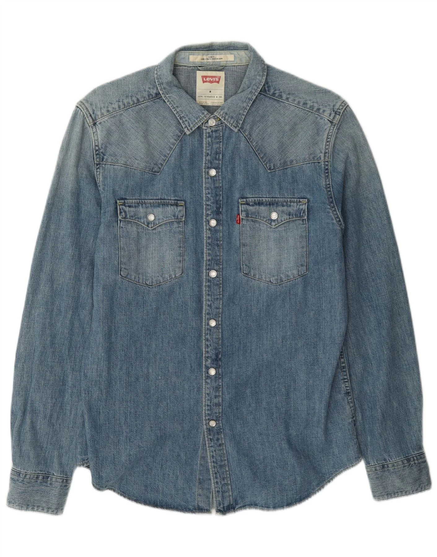 Levi's Mens Slim Fit Denim Shirt Medium Blue Cotton