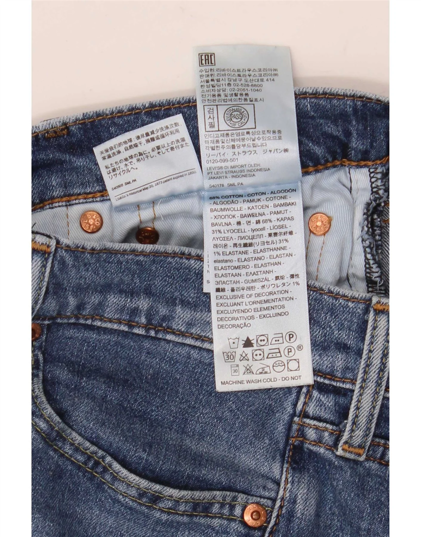 Levi's Mens Slim Jeans W29 L30 Blue Cotton - Image 4