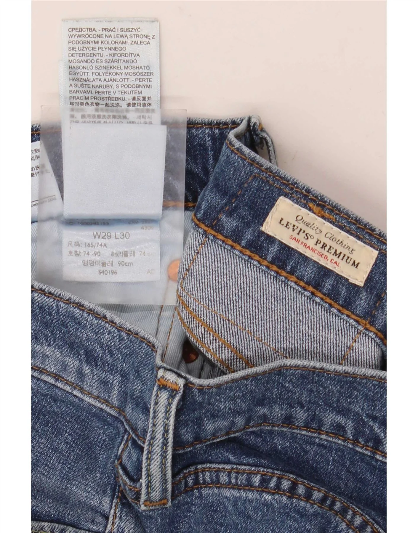Levi's Mens Slim Jeans W29 L30 Blue Cotton - Image 5