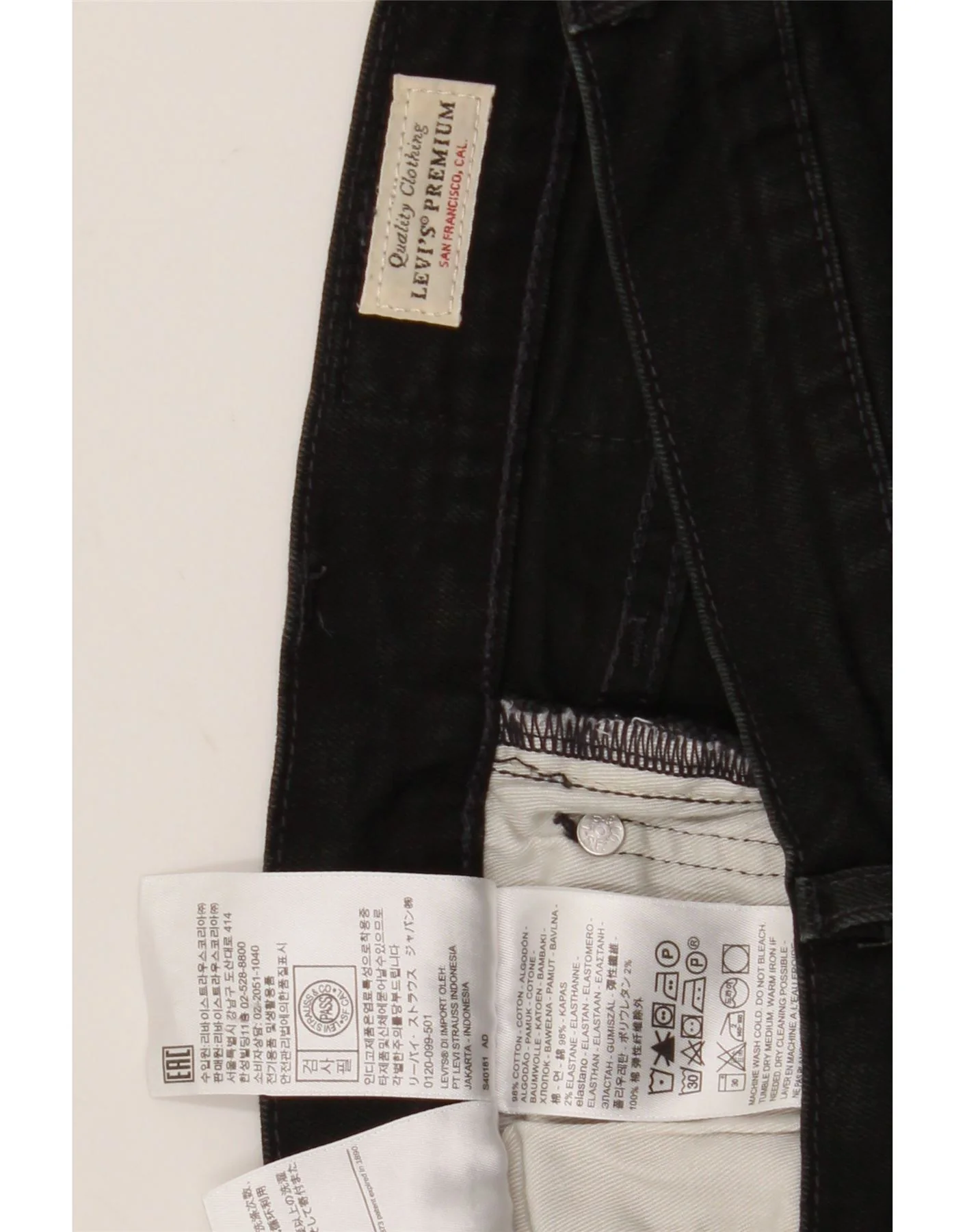 Levi's Mens Slim Jeans W31 L32 Black Cotton - Image 4