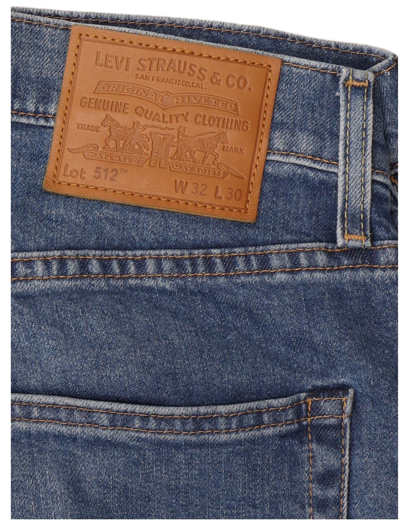 Levi's Mens Slim Jeans W32 L30 Blue Cotton - Image 4