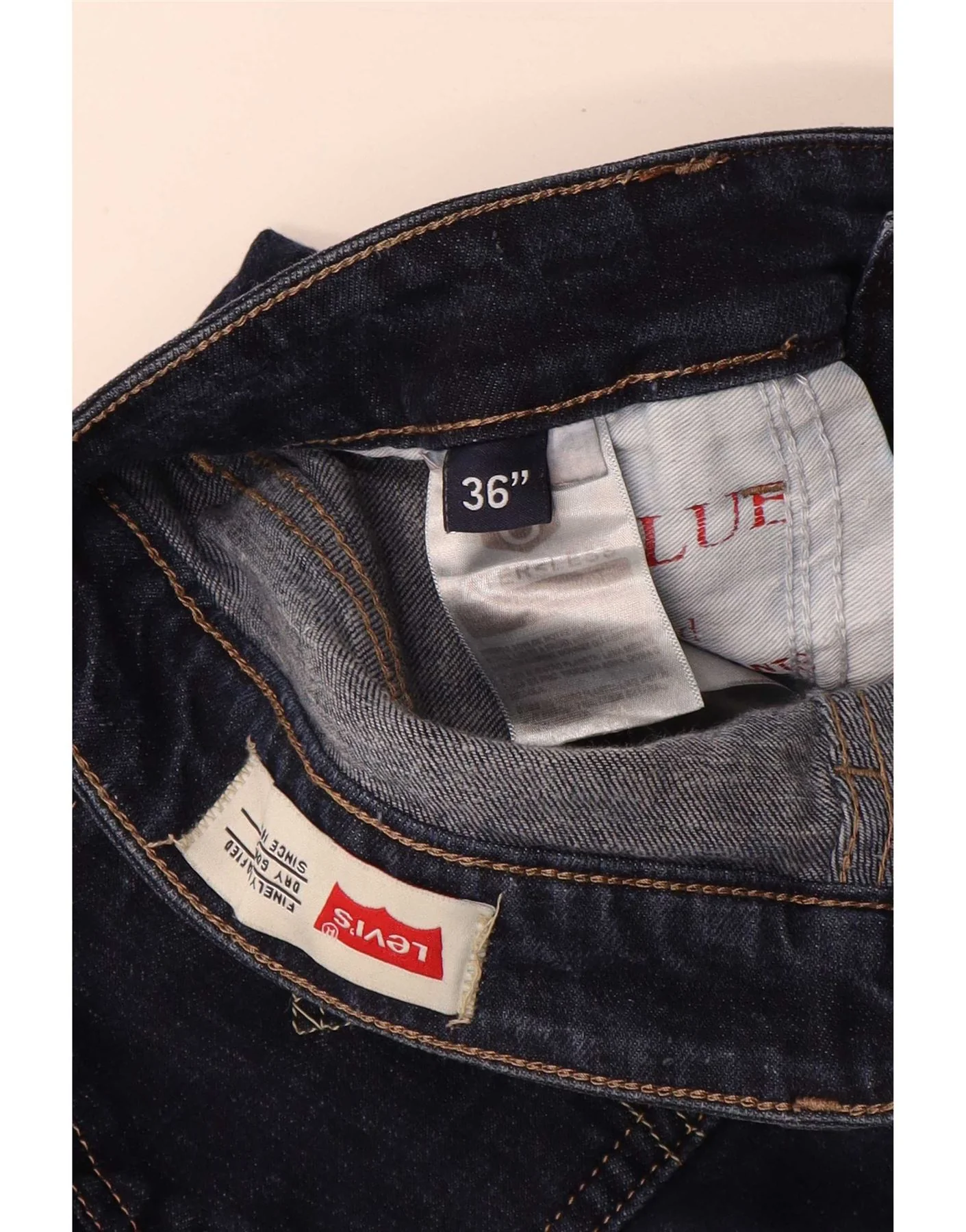 Levi's Mens Slim Jeans W36 L28 Navy Blue Cotton - Image 3