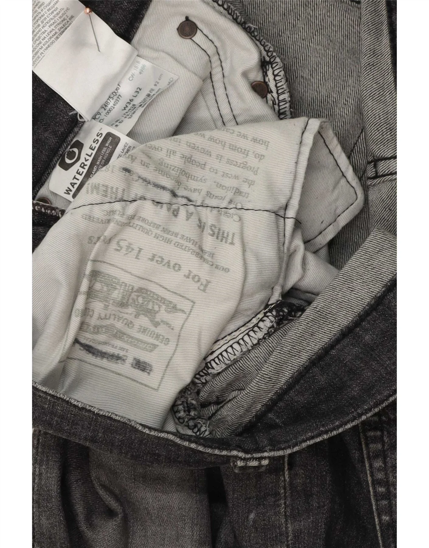 Levi's Mens Slim Jeans W36 L32 Grey Cotton - Image 3
