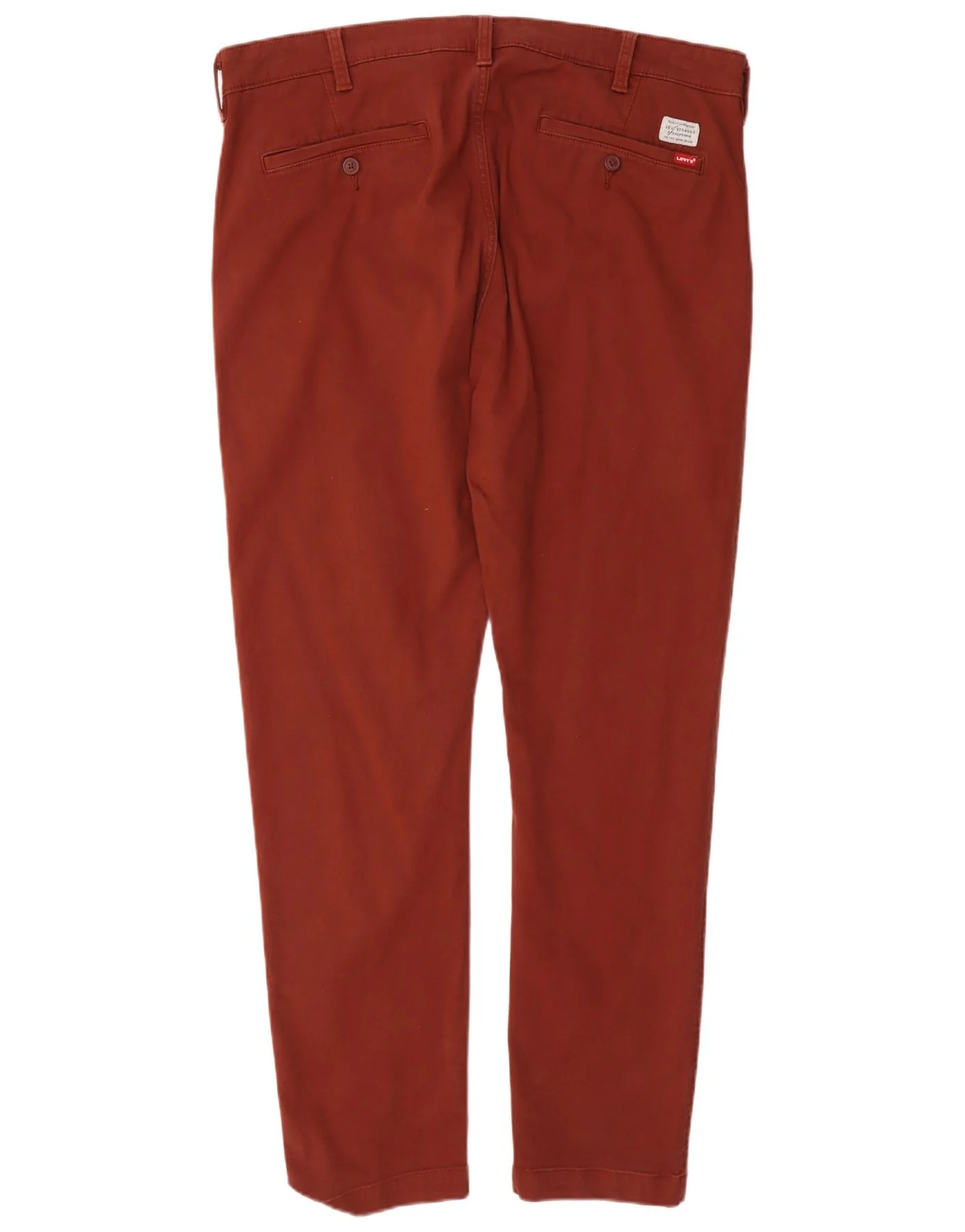 Levi's Mens Slim Tapered Chino Trousers W38 L32 Burgundy Cotton - Image 2