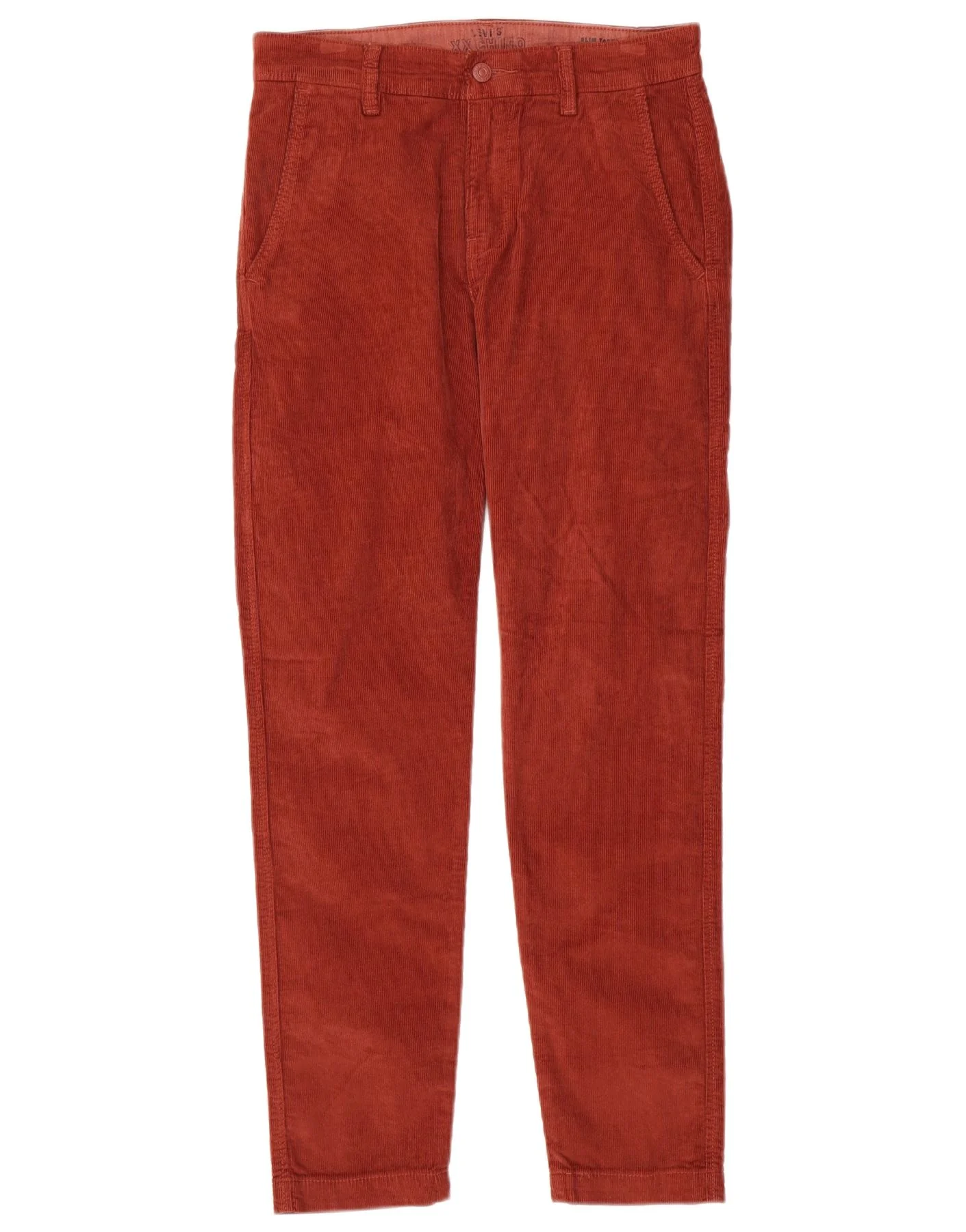 Levi's Mens Slim Tapered Corduroy Trousers W30 L32 Burgundy Cotton
