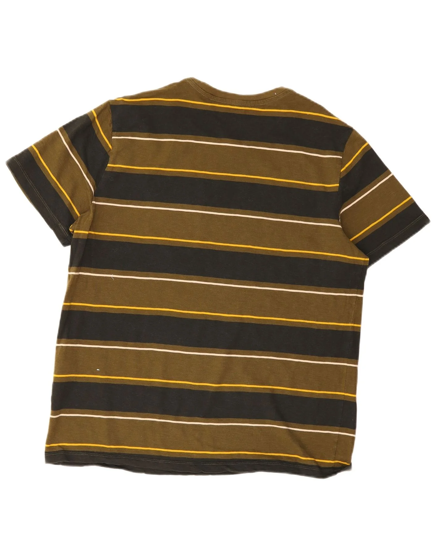 Levi's Mens Standard Fit T-Shirt Top Large Khaki Striped Cotton - Image 2