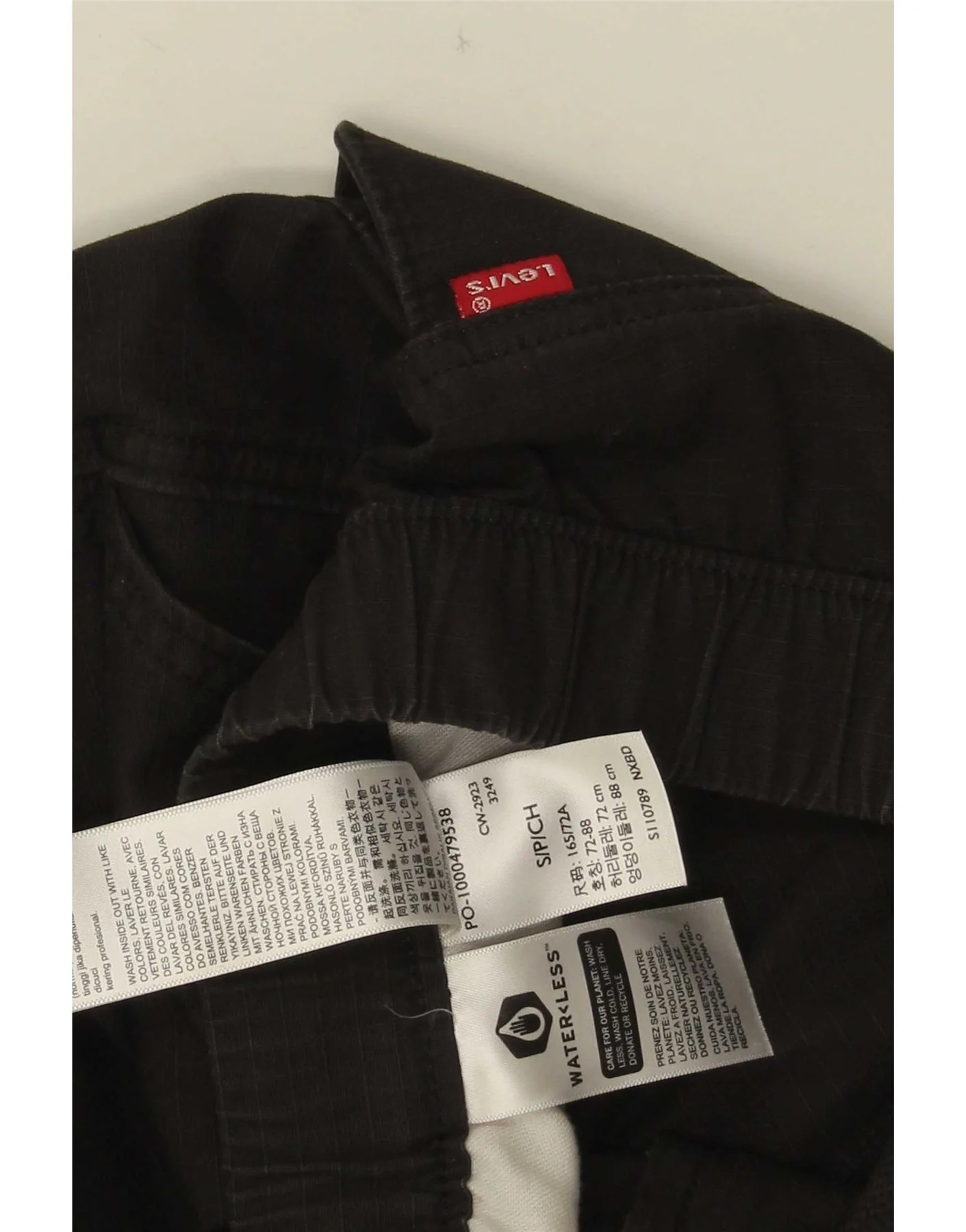 Levi's Mens Straight Cargo Trousers Small W28 L30 Black Cotton - Image 4