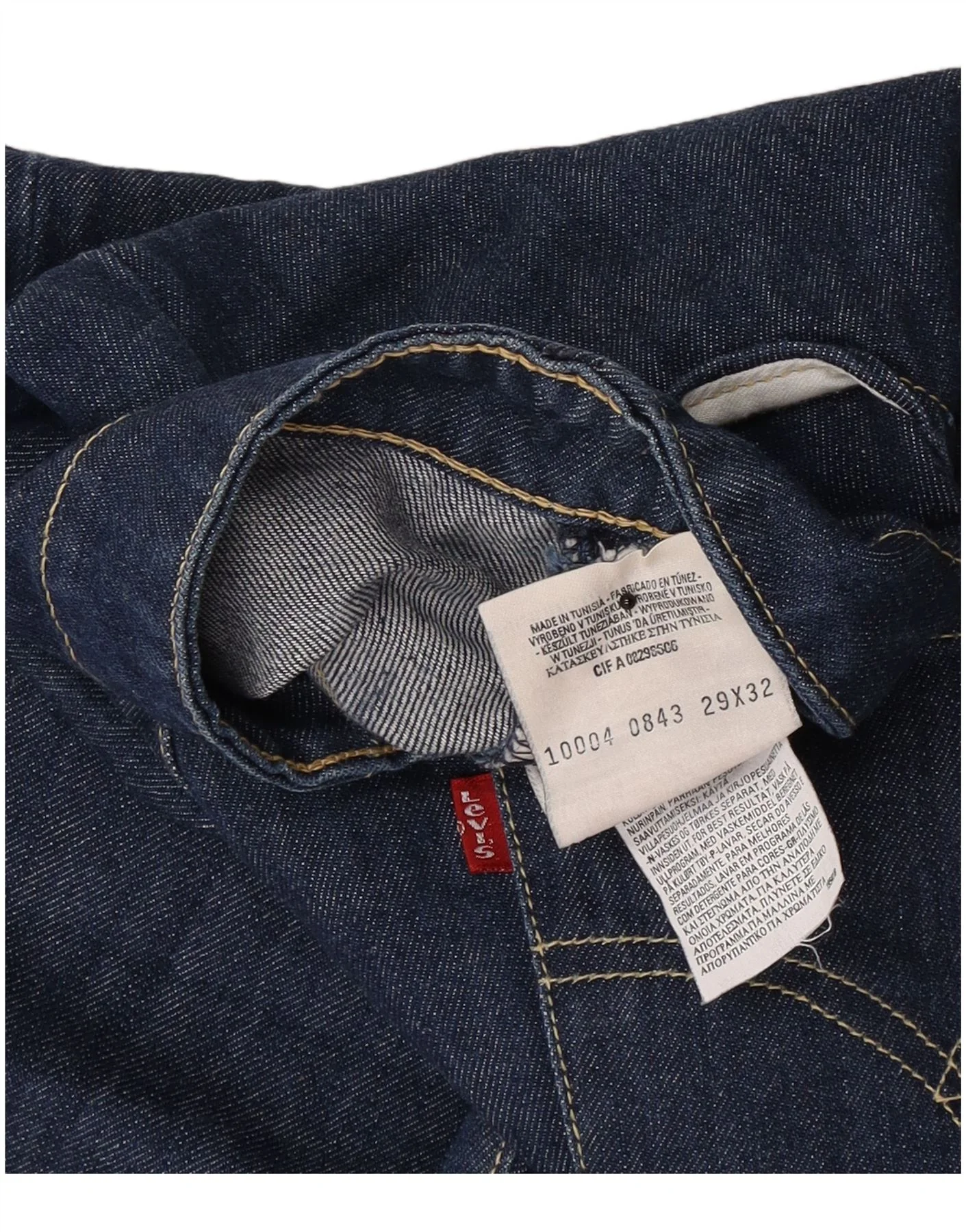 Levi's Mens Straight Jeans W29 L32 Navy Blue Cotton - Image 3