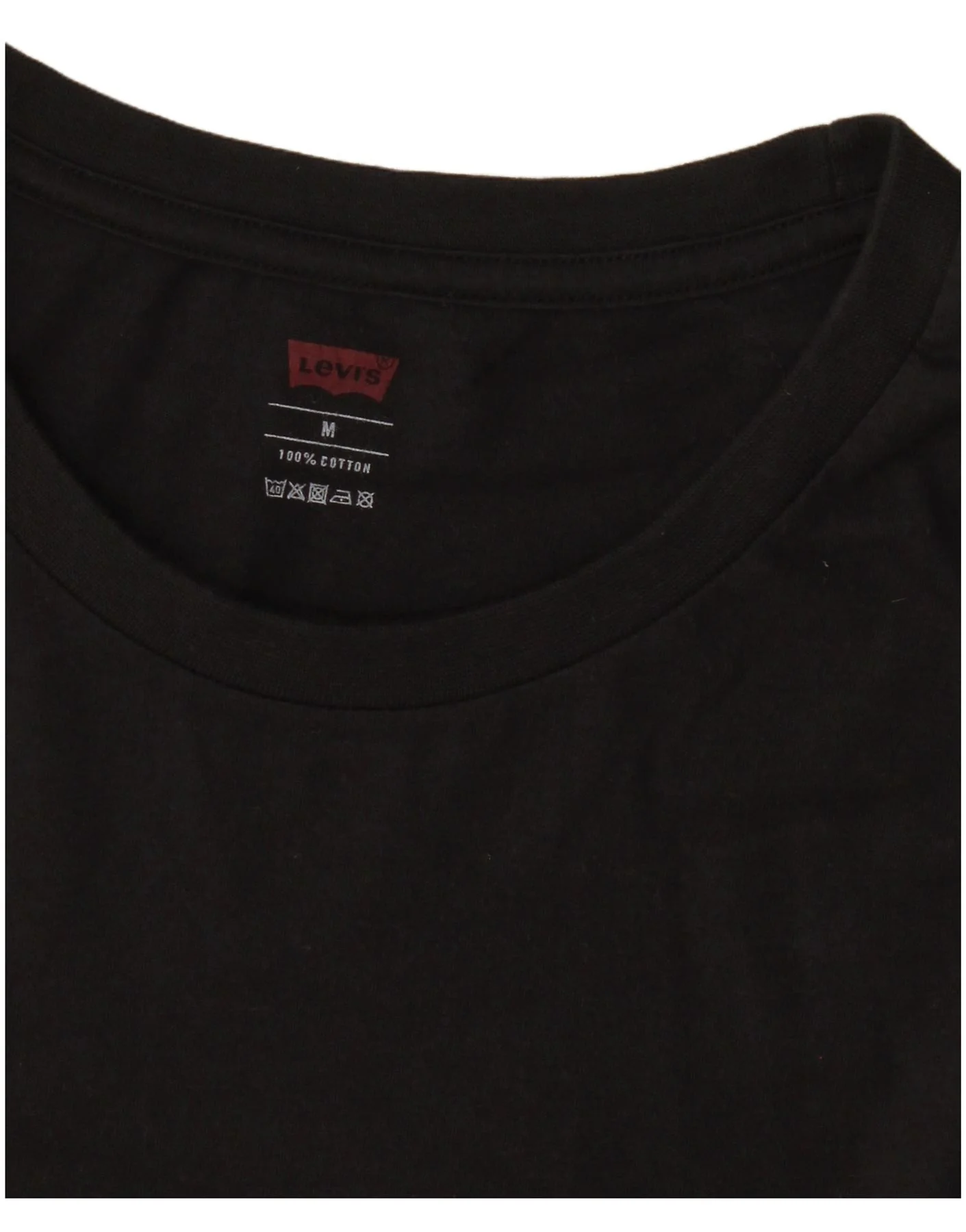 Levi's Mens T-Shirt Top Medium Black Cotton - Image 3