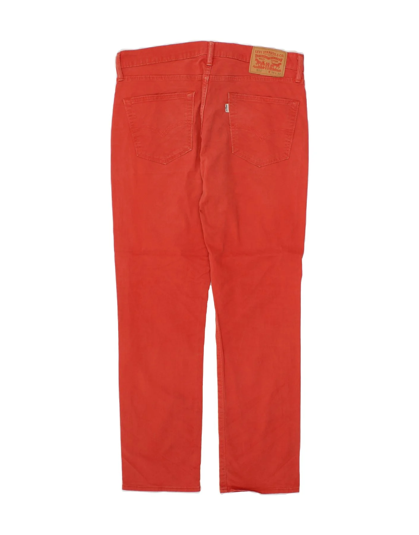 LEVI'S Mens Tapered Casual Trousers W34 L32 Orange Cotton - Image 2