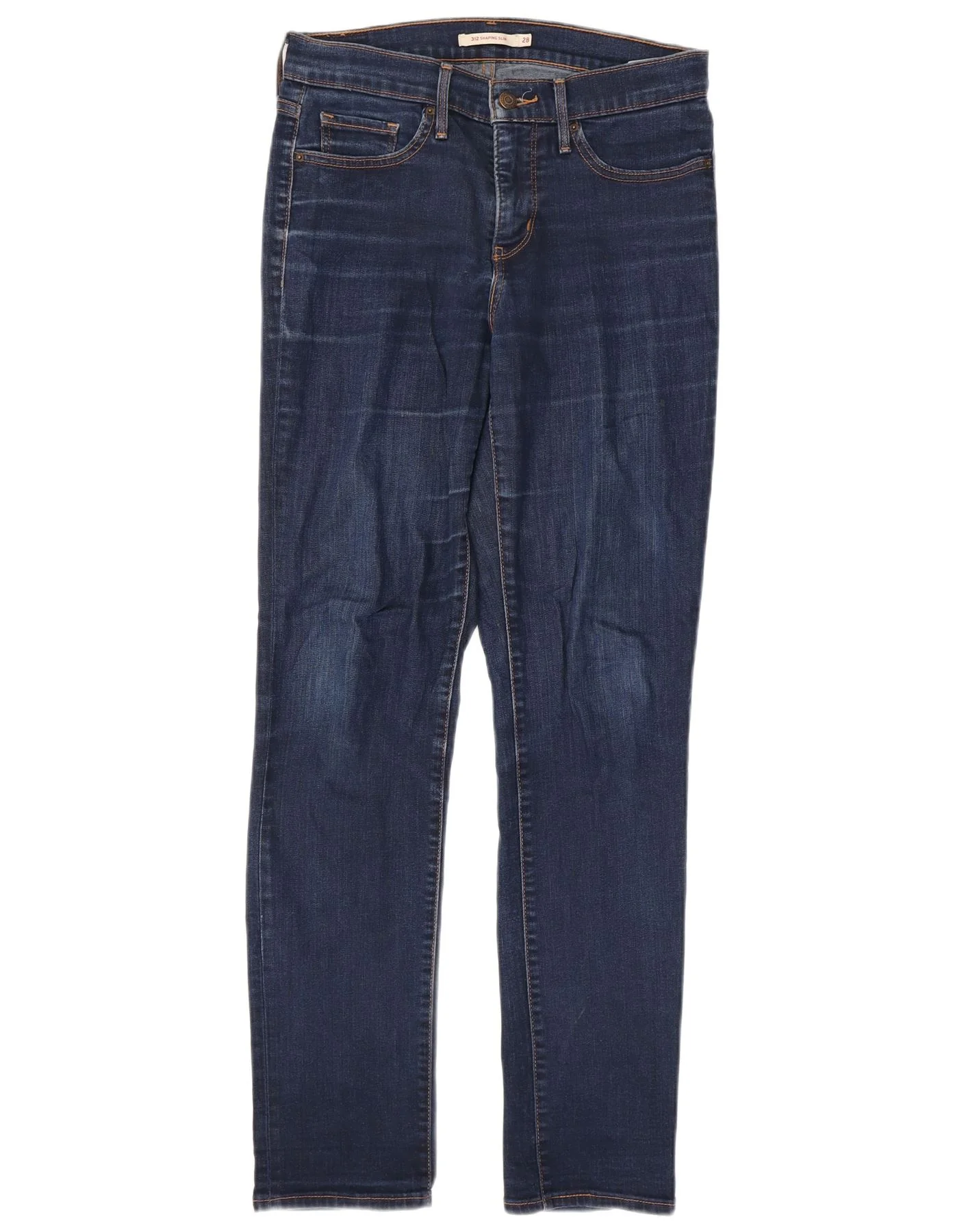 Levi's Womens 312 Shaping Slim Jeans W28 L32 Navy Blue Cotton