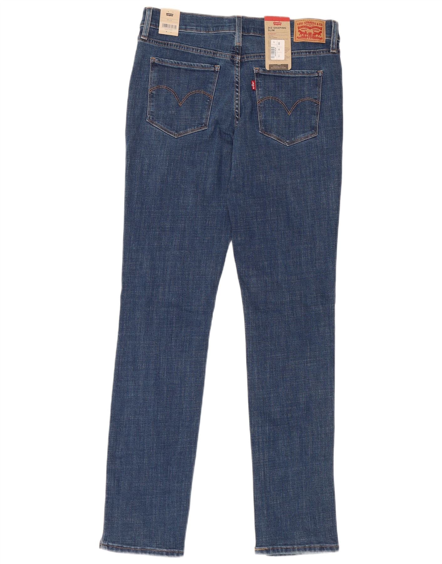 Levi's Womens 312 Shaping Slim Jeans W29 L32 Blue Cotton - Image 2