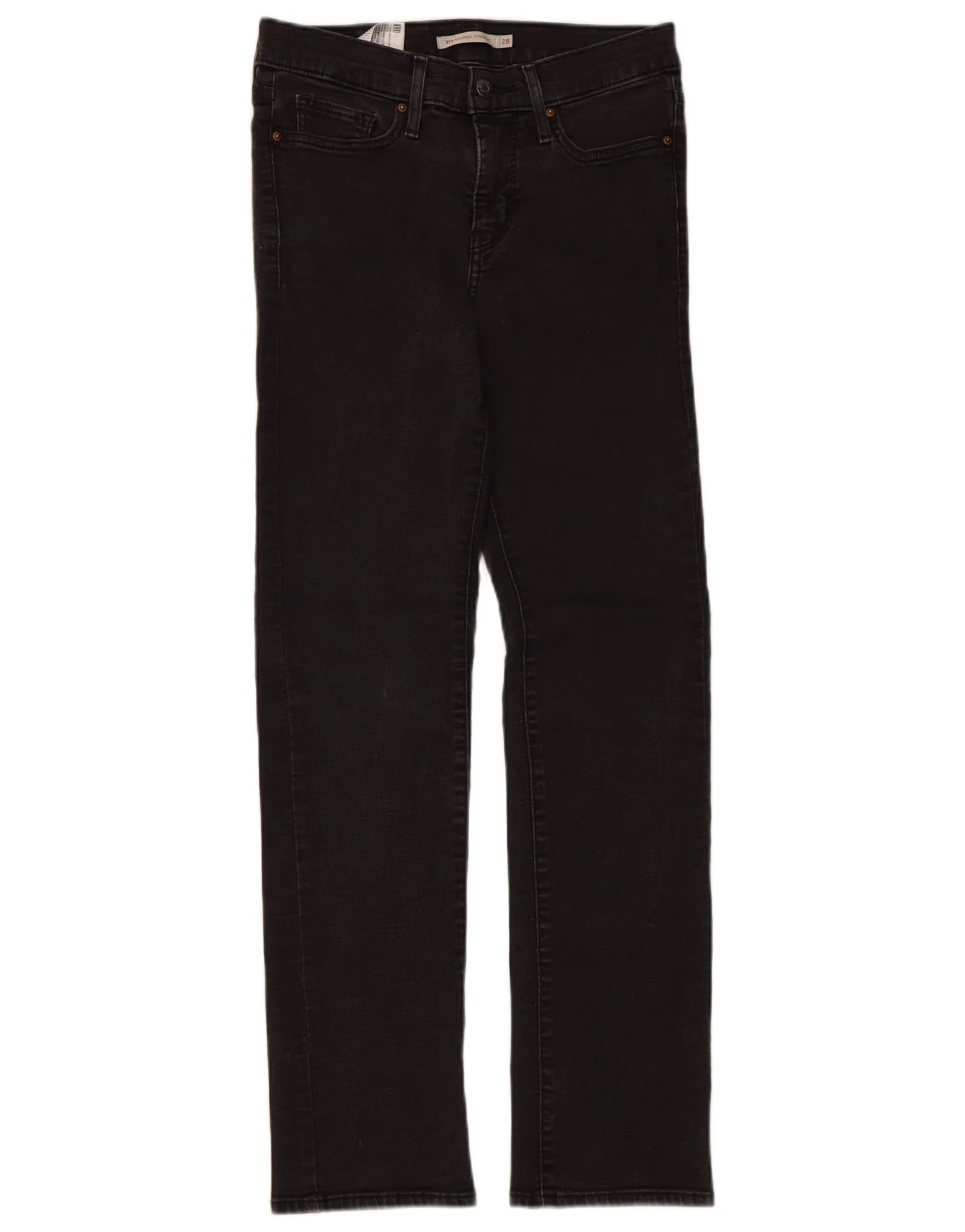 Levi's Womens 314 Shaping Straight Jeans W28 L30 Black Cotton