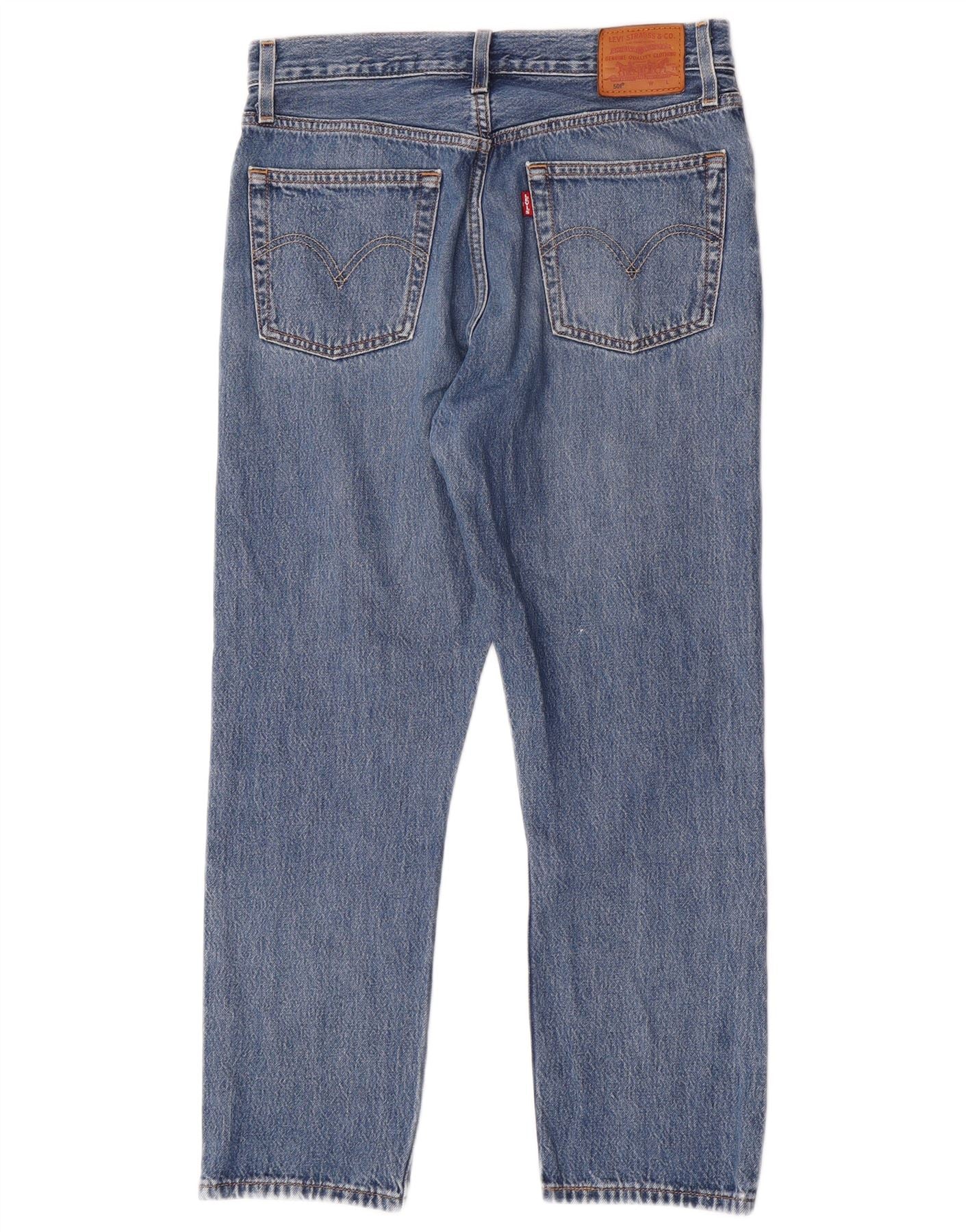 Levi's Womens 501 Crop Straight Jeans W28 L26 Blue Cotton - Image 2