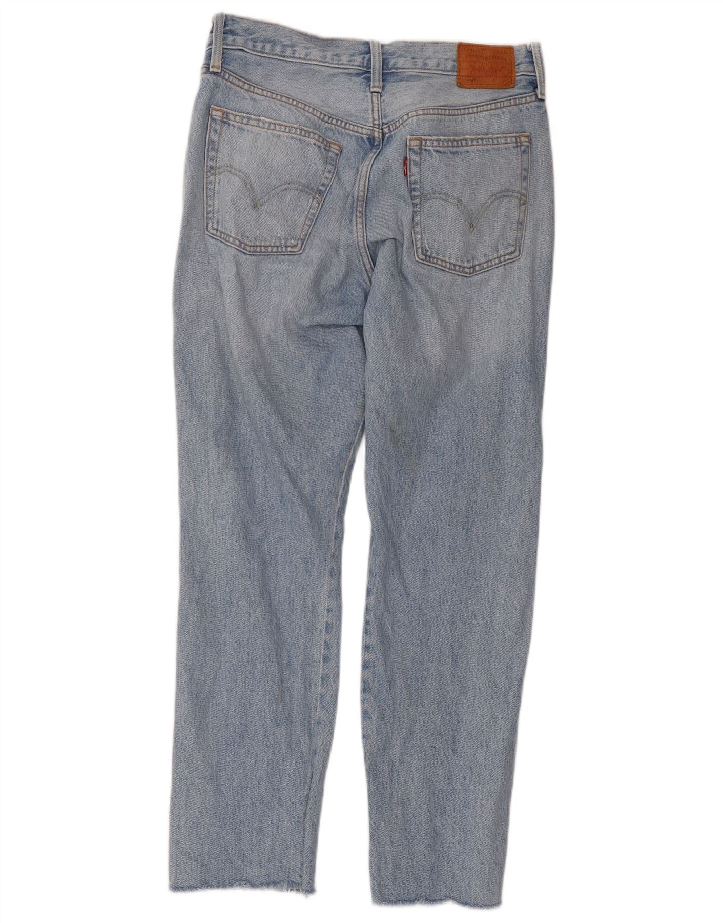 Levi's Womens 501 Distressed Straight Jeans W29 L28 Blue Cotton - Image 2