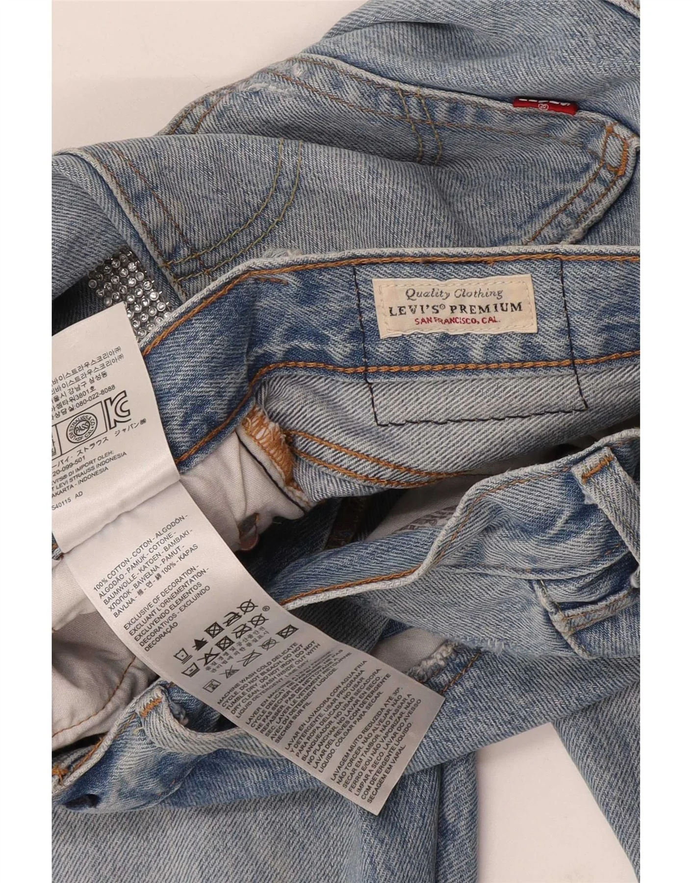 Levi's Womens 501 Distressed Straight Jeans W29 L28 Blue Cotton - Image 4