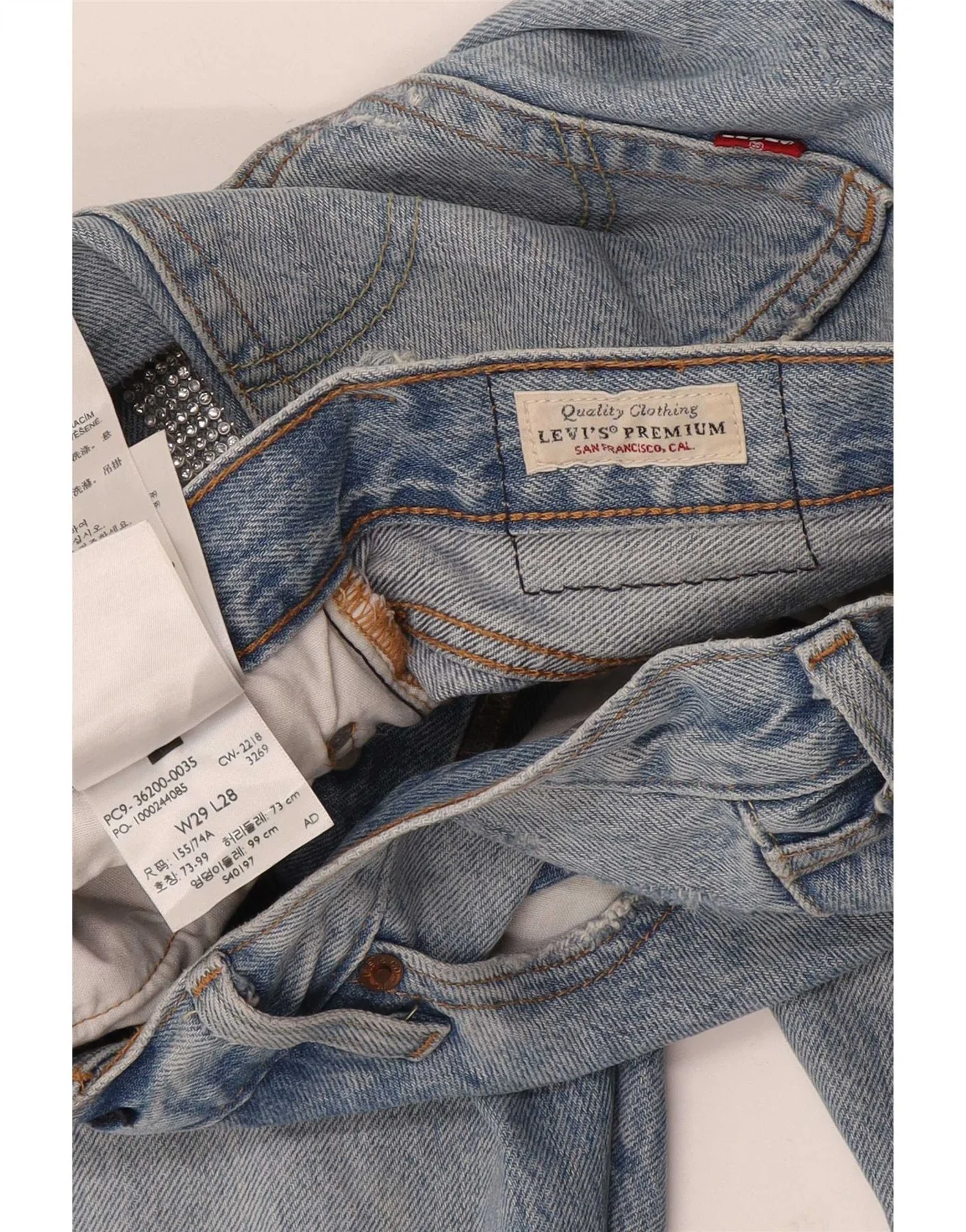 Levi's Womens 501 Distressed Straight Jeans W29 L28 Blue Cotton - Image 5