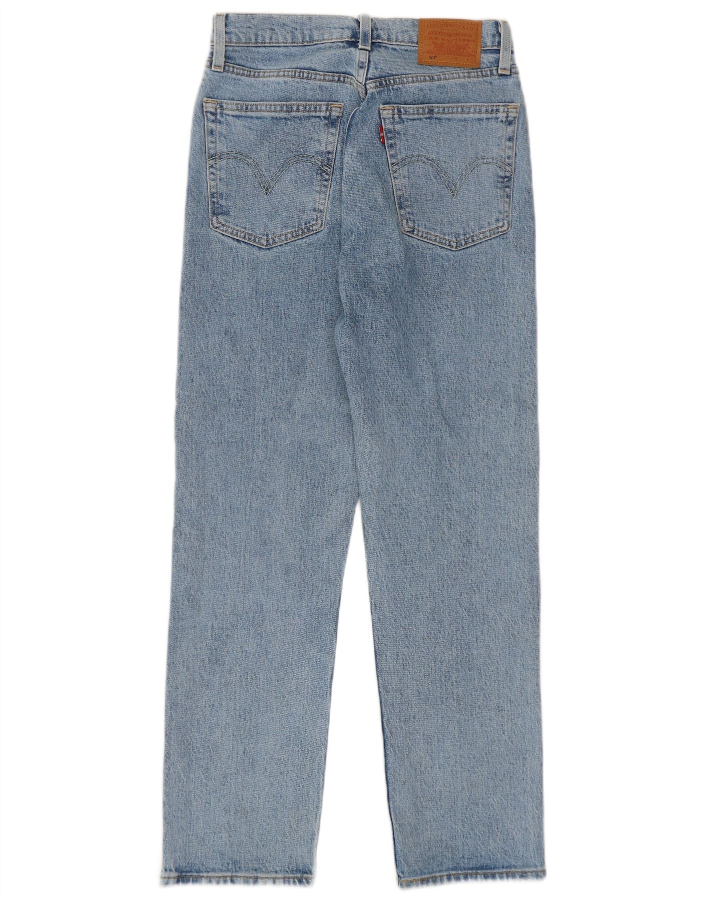 Levi's Womens 501 Straight Jeans W25 L26 Blue Cotton - Image 2