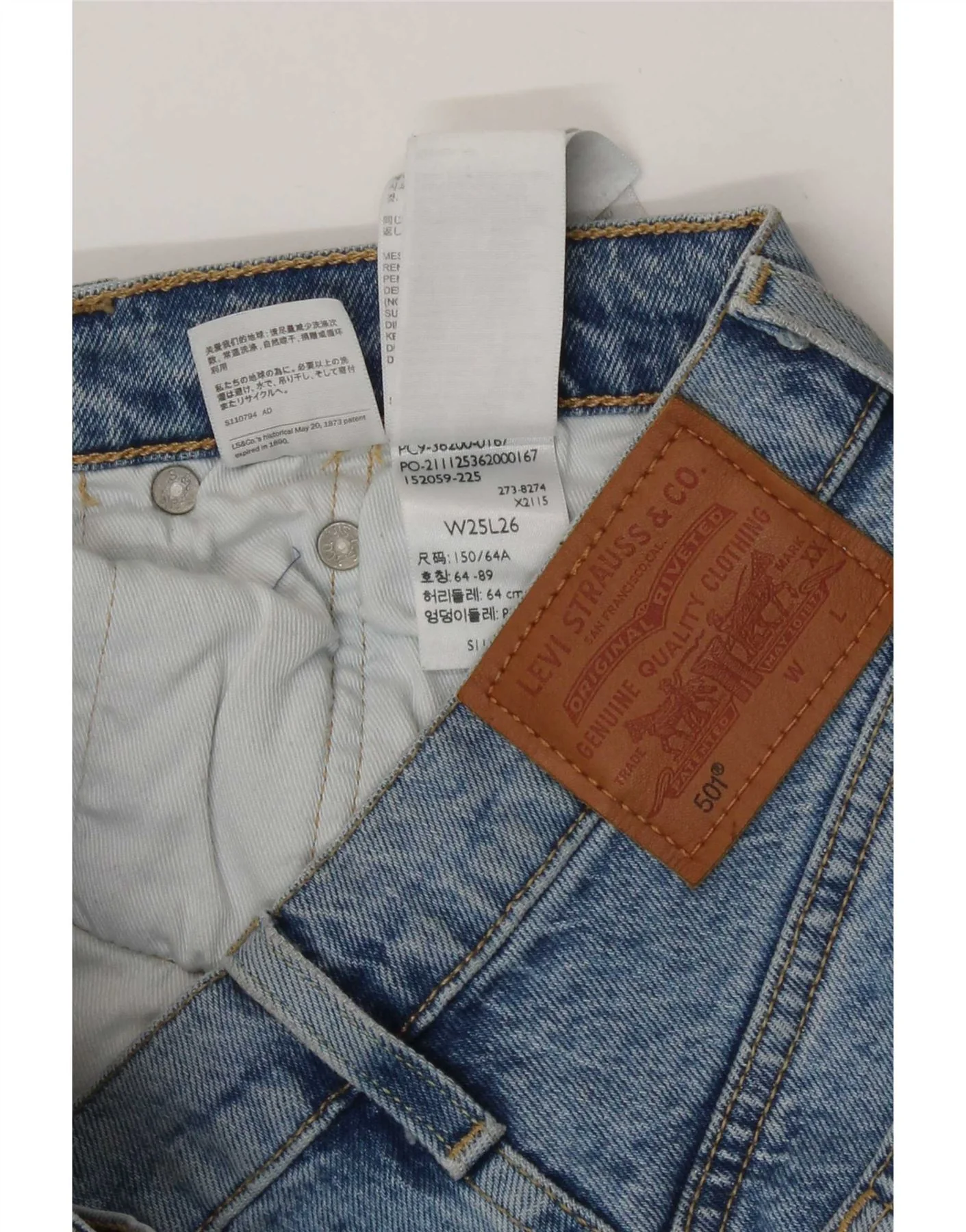 Levi's Womens 501 Straight Jeans W25 L26 Blue Cotton - Image 3