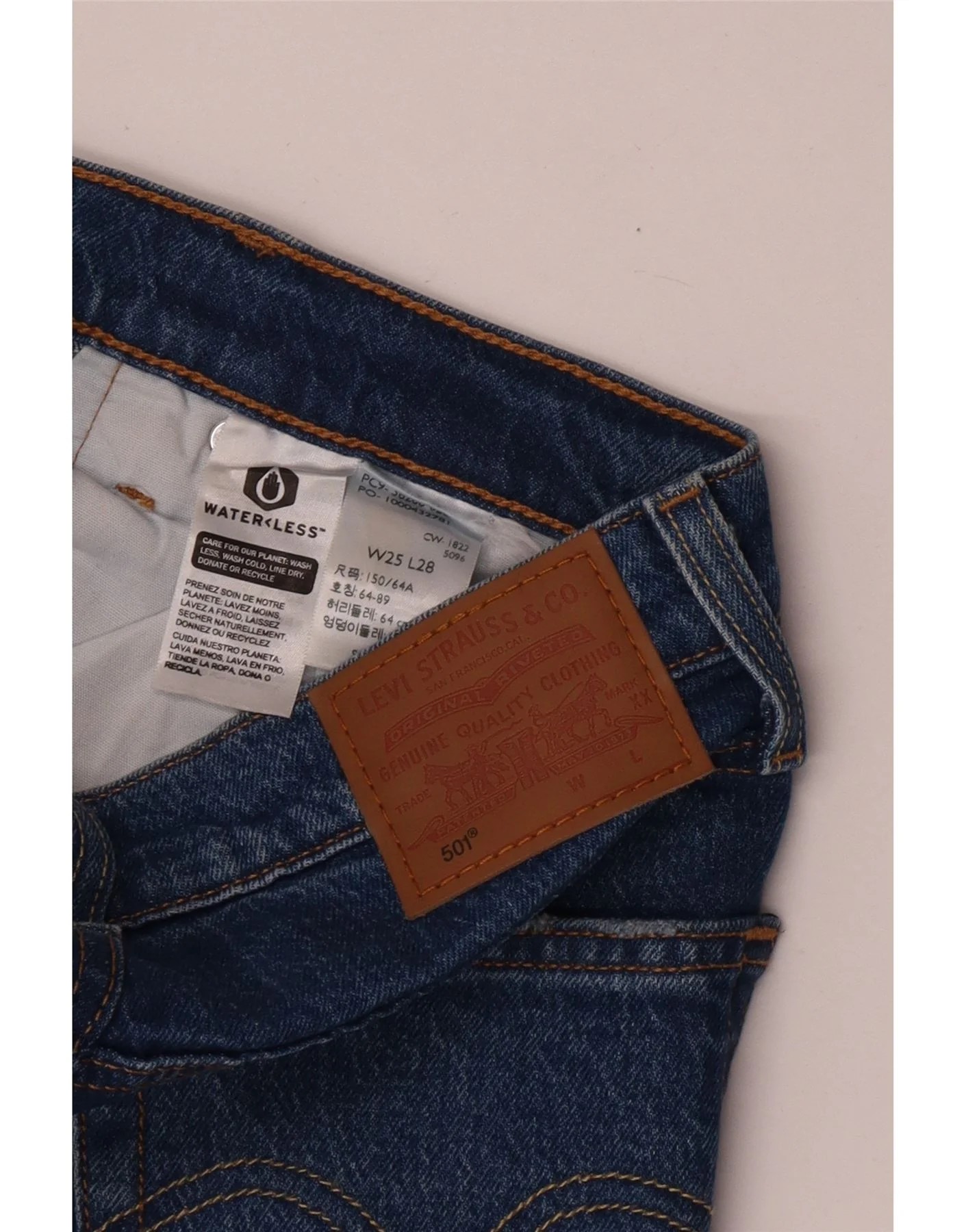 Levi's Womens 501 Straight Jeans W25 L28 Blue - Image 3