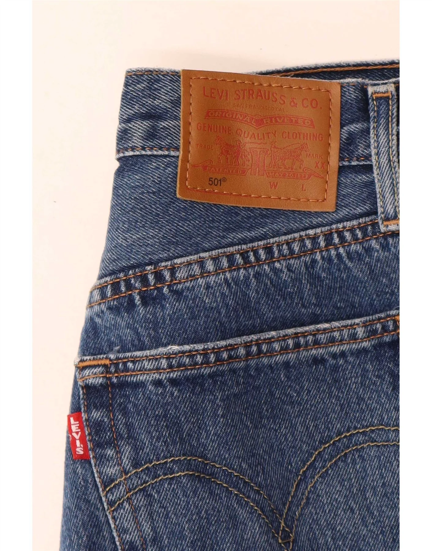 Levi's Womens 501 Straight Jeans W30 L26 Blue - Image 3