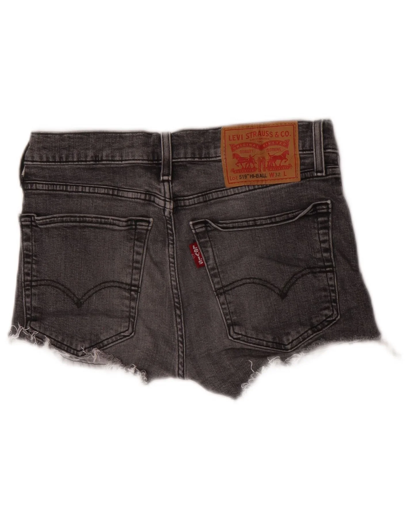 Levi's Womens 519 Distressed Denim Hot Pants W32 Large Grey Cotton - Image 2