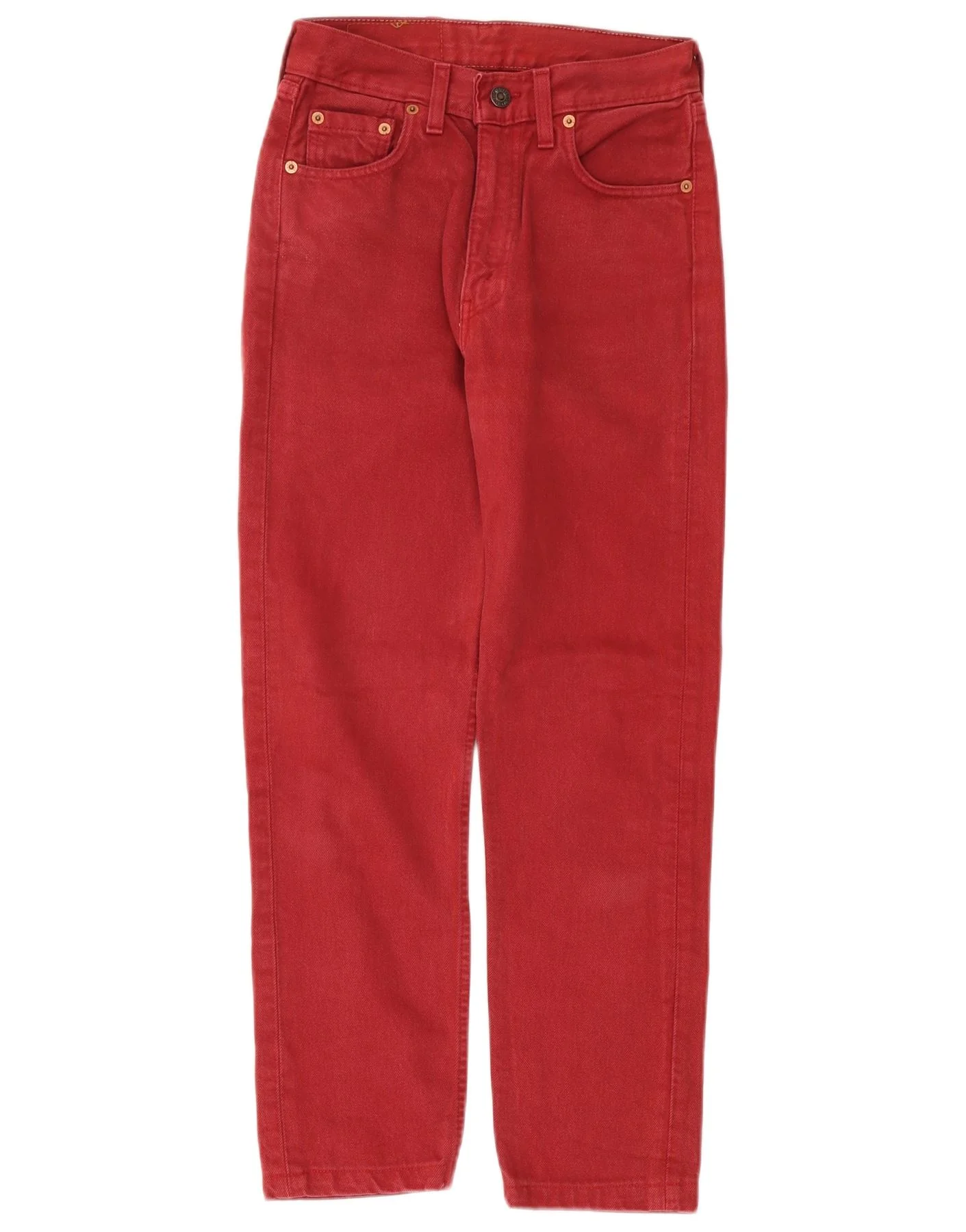 Levi's Womens 534 High Waist Straight Jeans W27 L32 Red Cotton