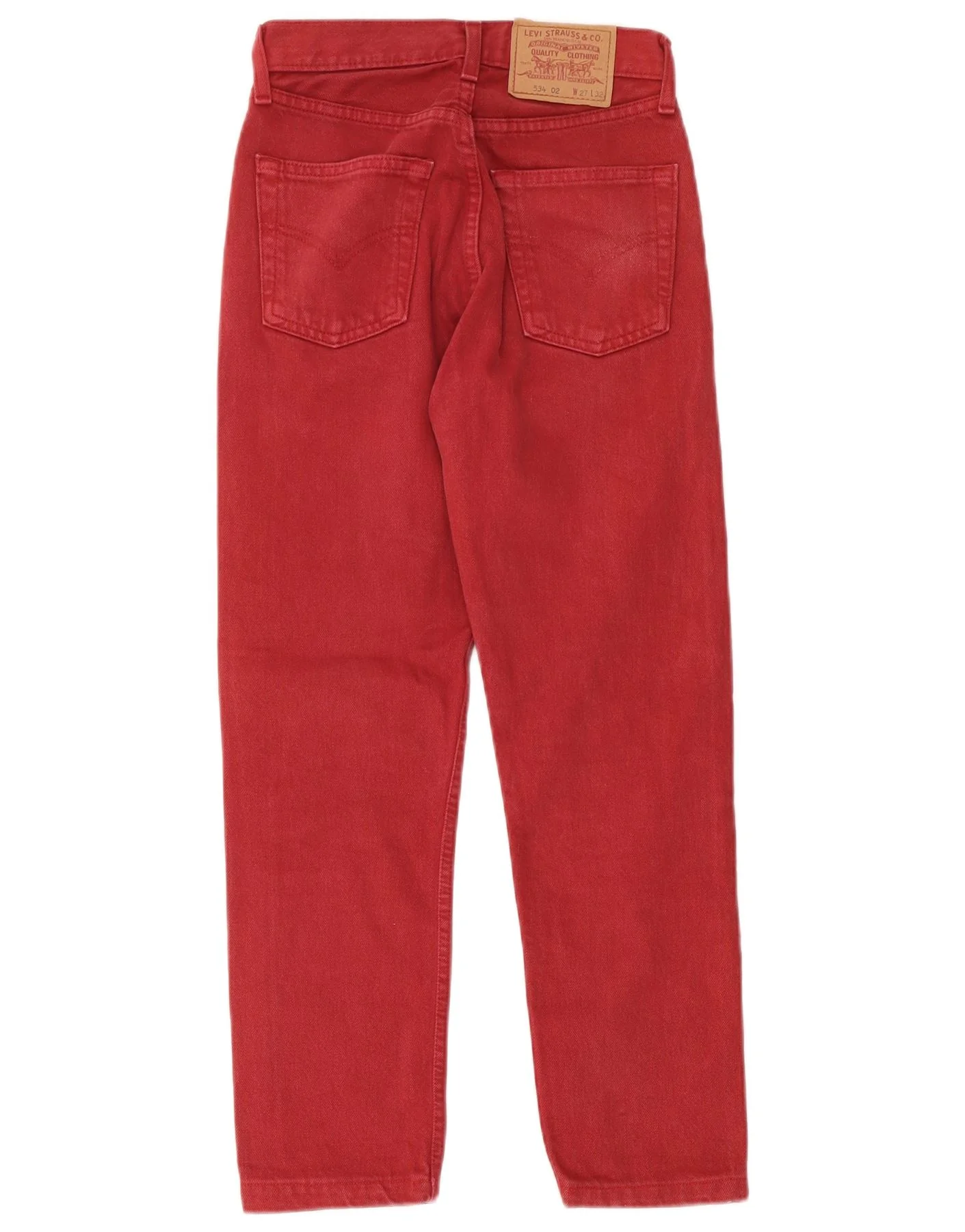 Levi's Womens 534 High Waist Straight Jeans W27 L32 Red Cotton - Image 2