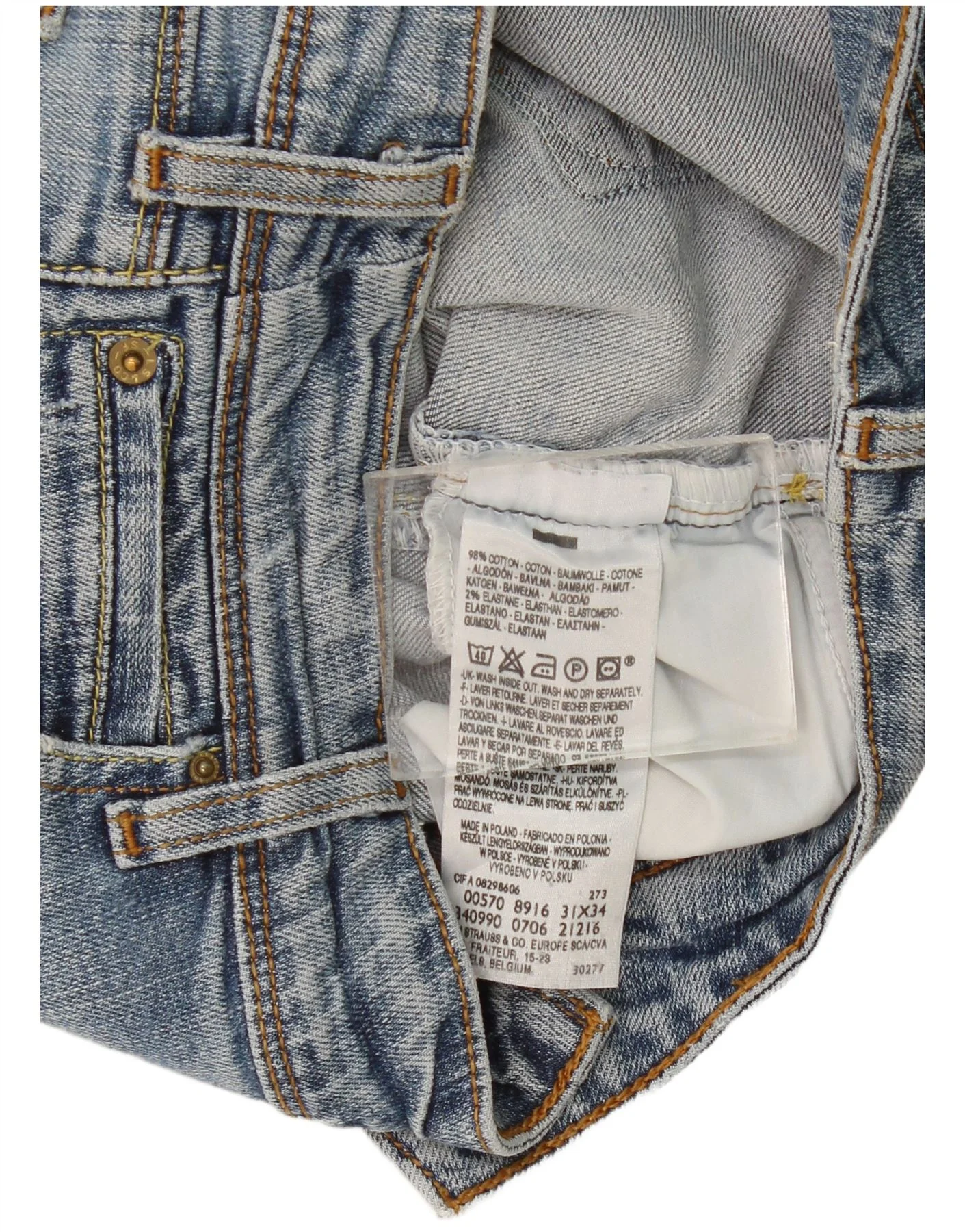 Levi's Womens 570 Straight Jeans W31 L31 Blue Cotton - Image 3