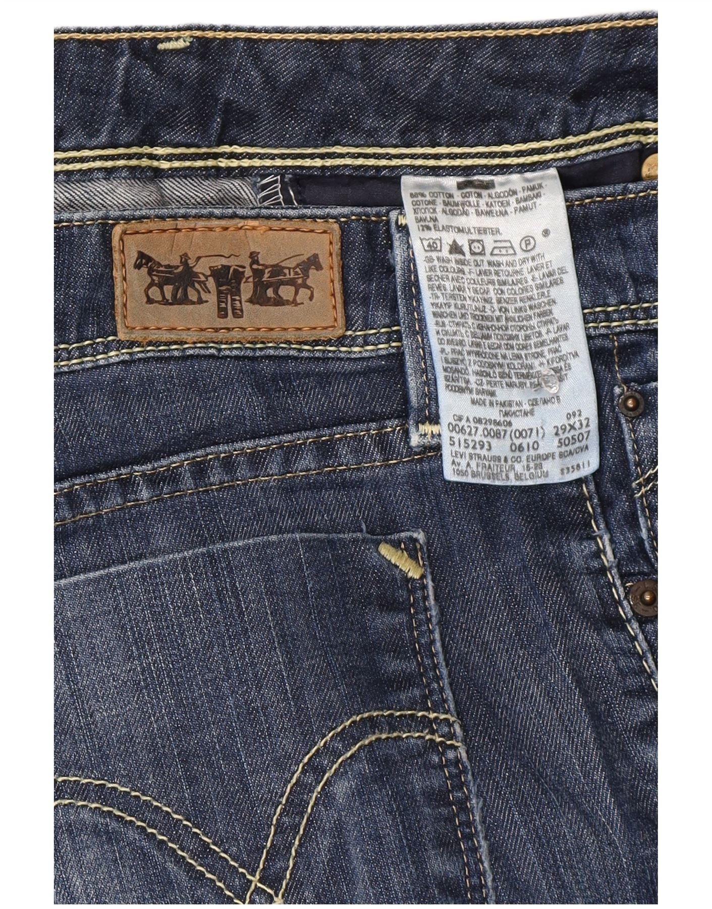 Levi's Womens 627 Straight Jeans W29 L28 Navy Blue Cotton - Image 4