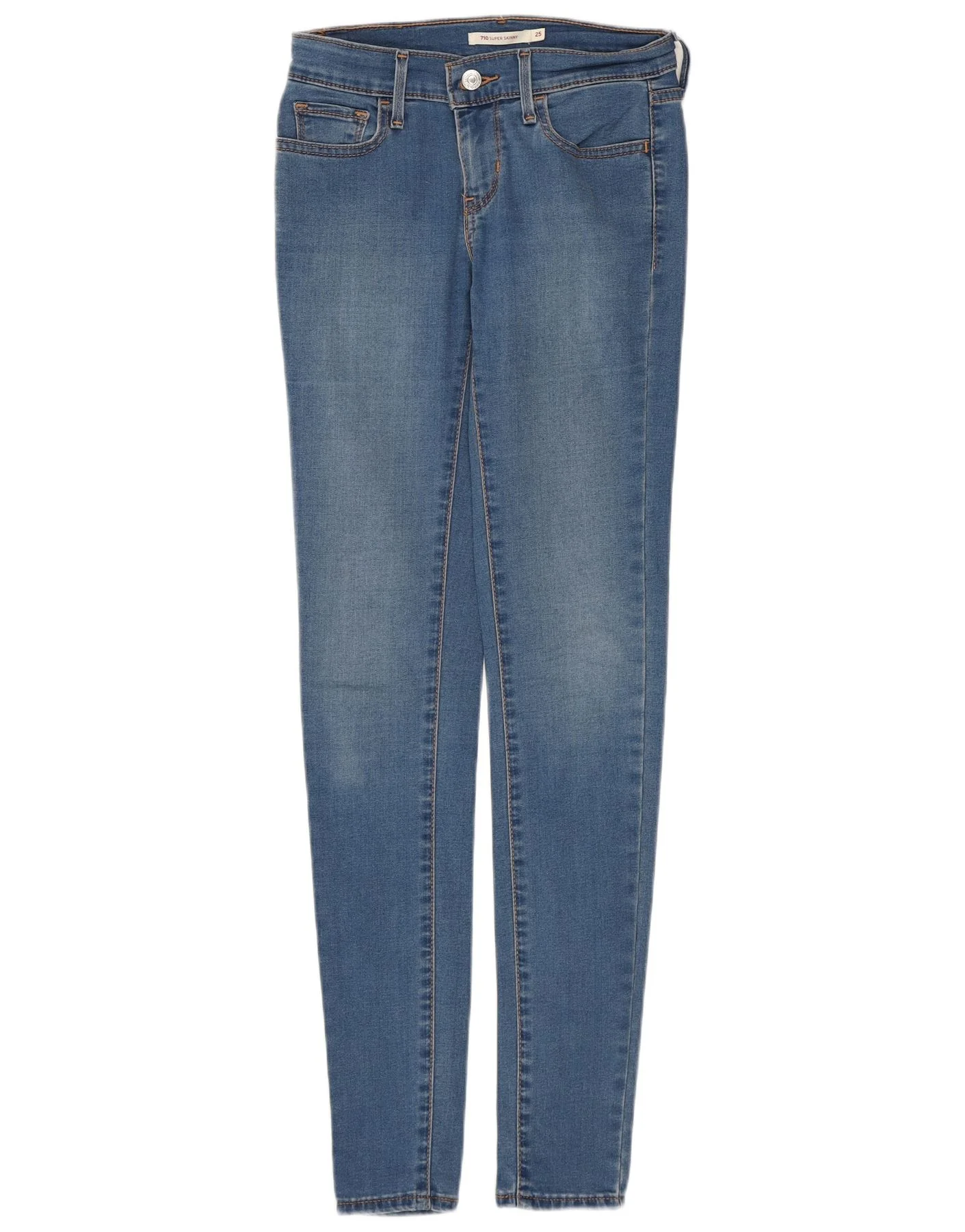 Levi's Womens 710 Super Skinny Jeans W25 L32 Blue Cotton