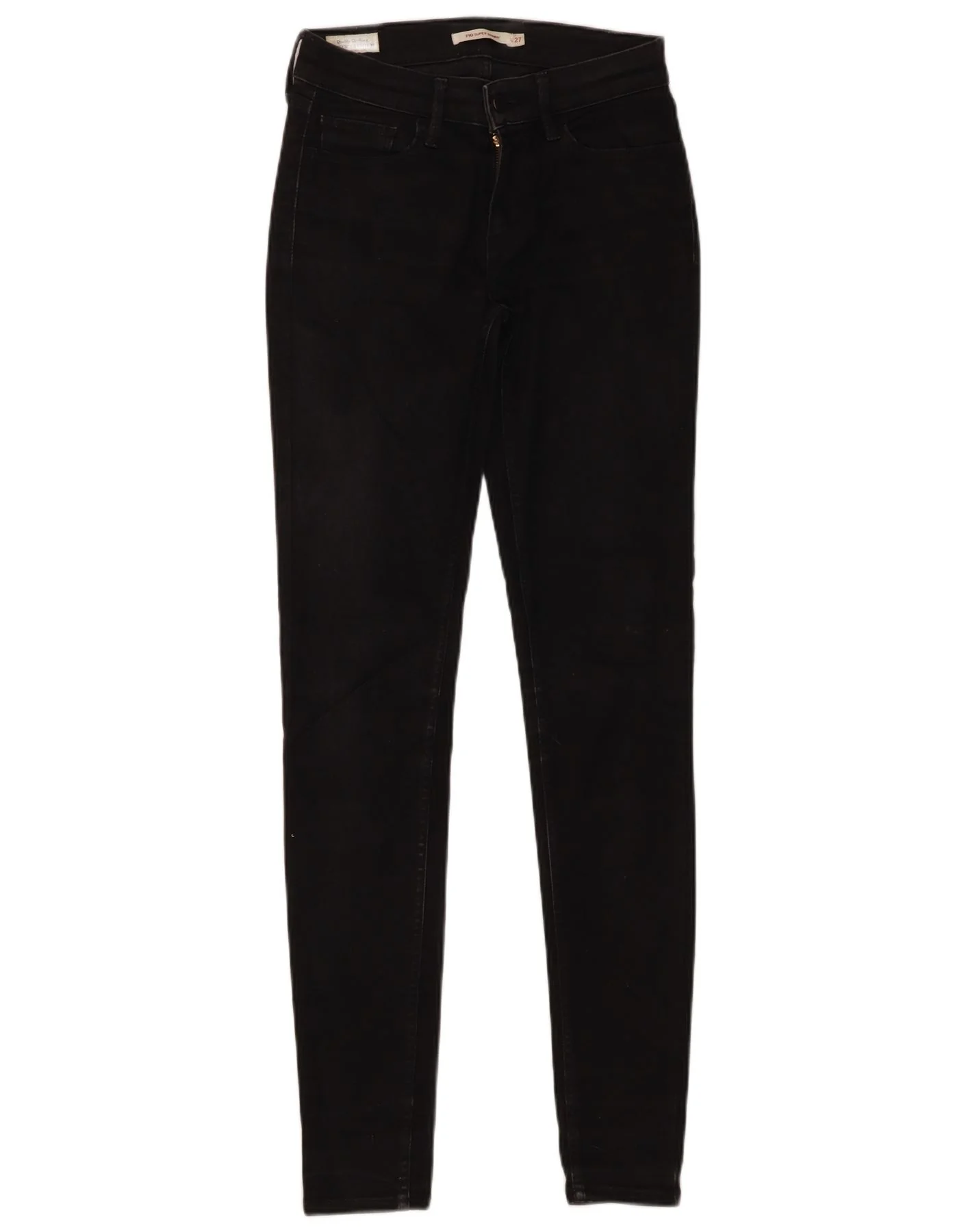 Levi's Womens 710 Super Skinny Jeans W27 L32 Black Cotton