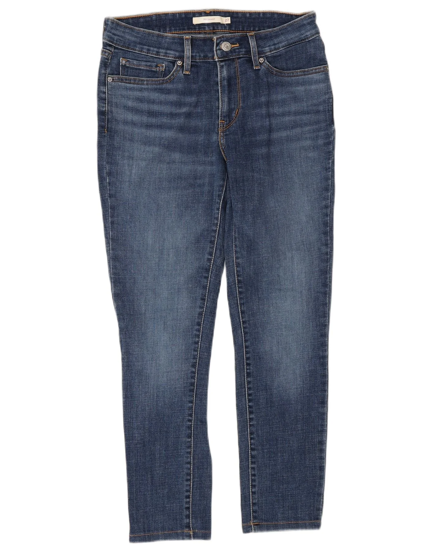 Levi's Womens 711 Skinny Jeans W27 L26 Blue Cotton
