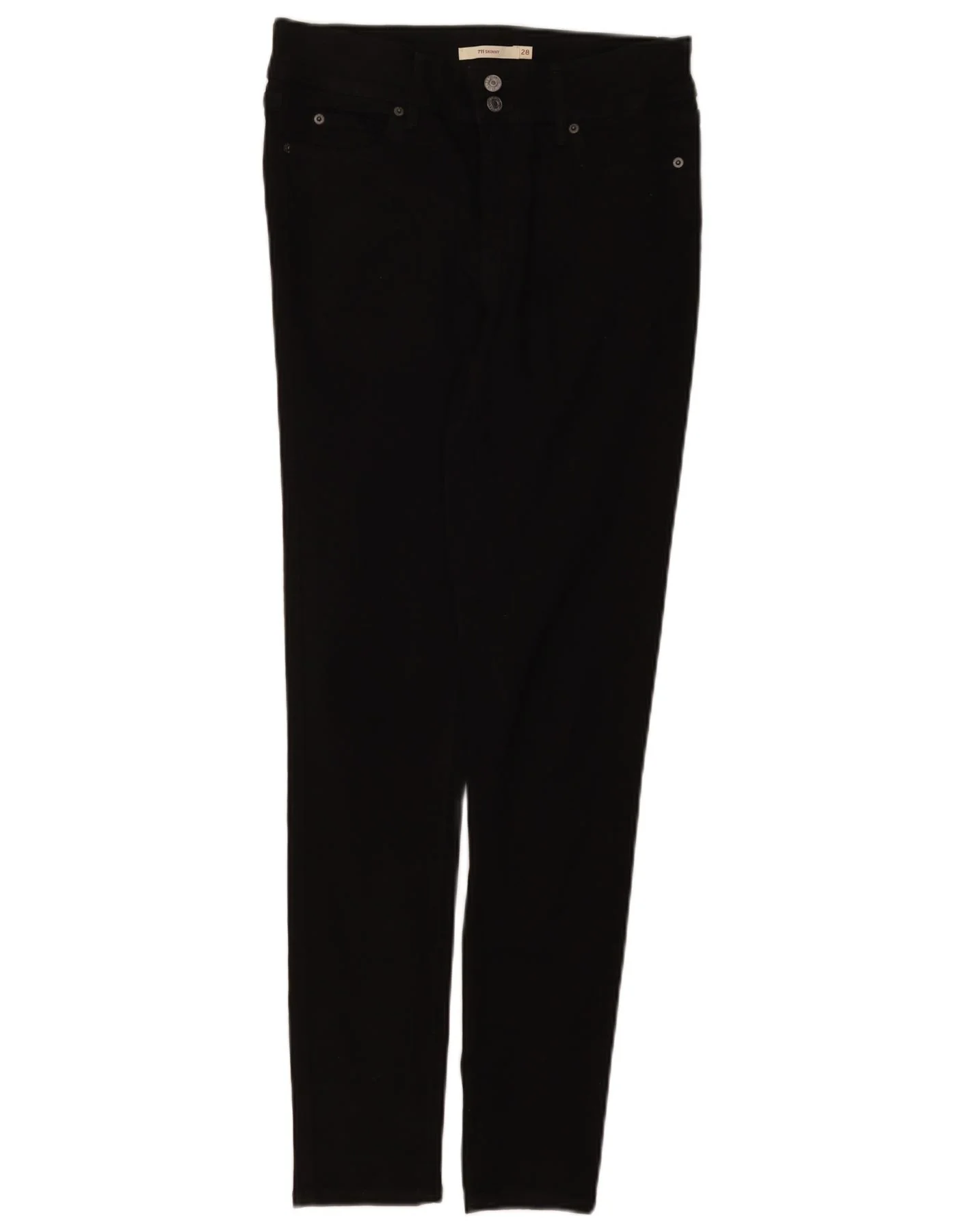 Levi's Womens 711 Skinny Jeans W28 L30 Black Cotton