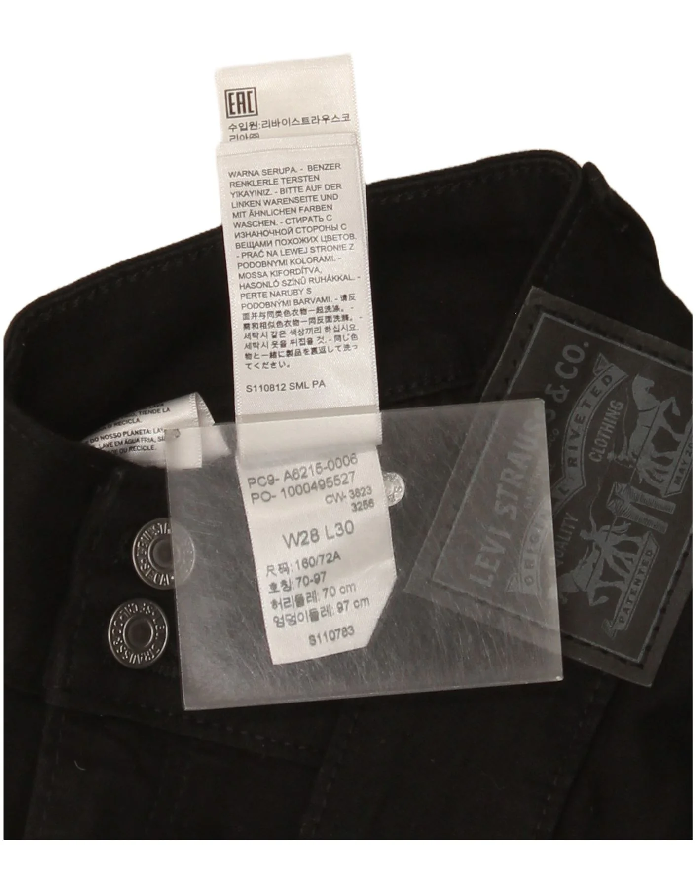 Levi's Womens 711 Skinny Jeans W28 L30 Black Cotton - Image 4
