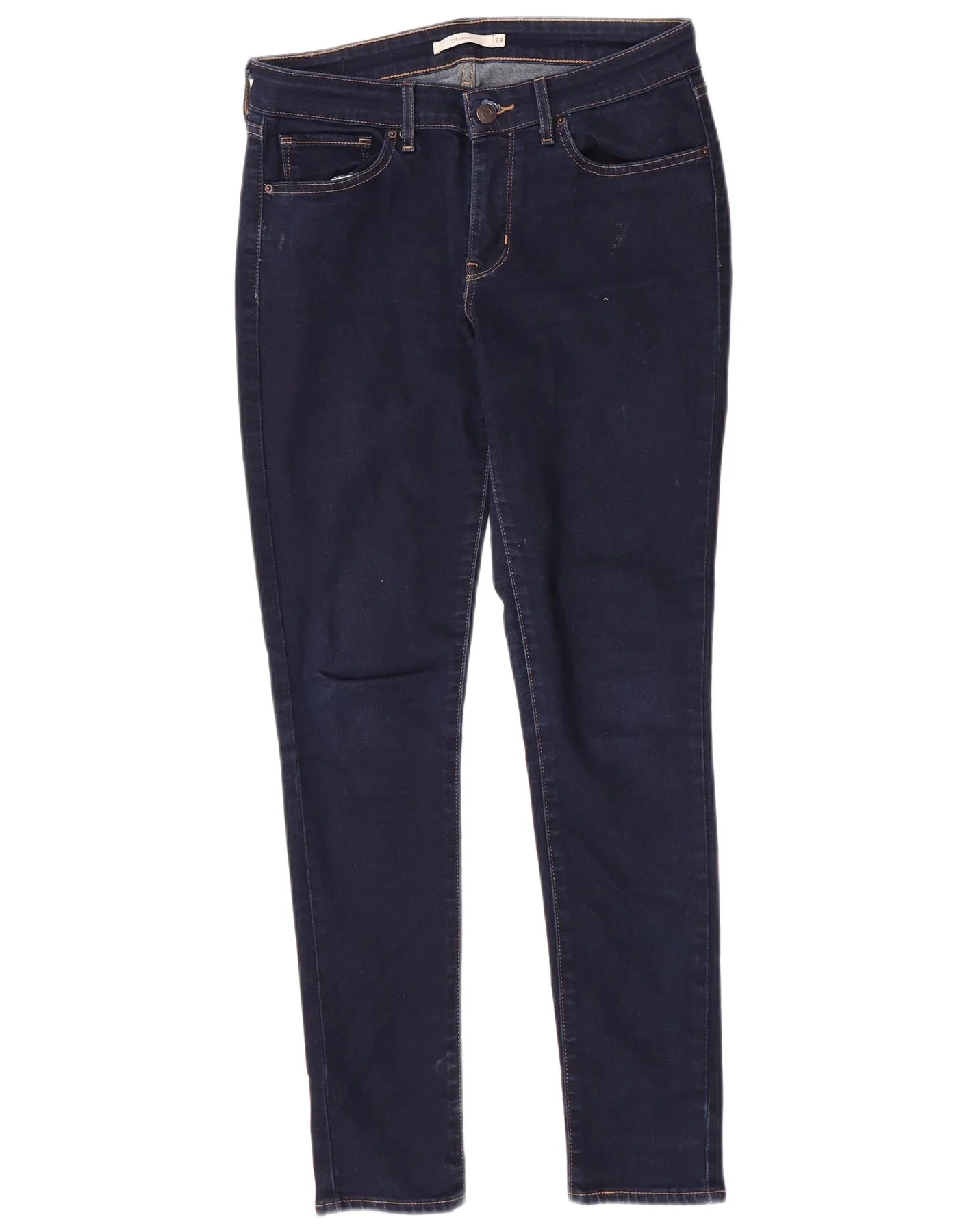 Levi's Womens 711 Skinny Jeans W29 L30 Navy Blue Cotton