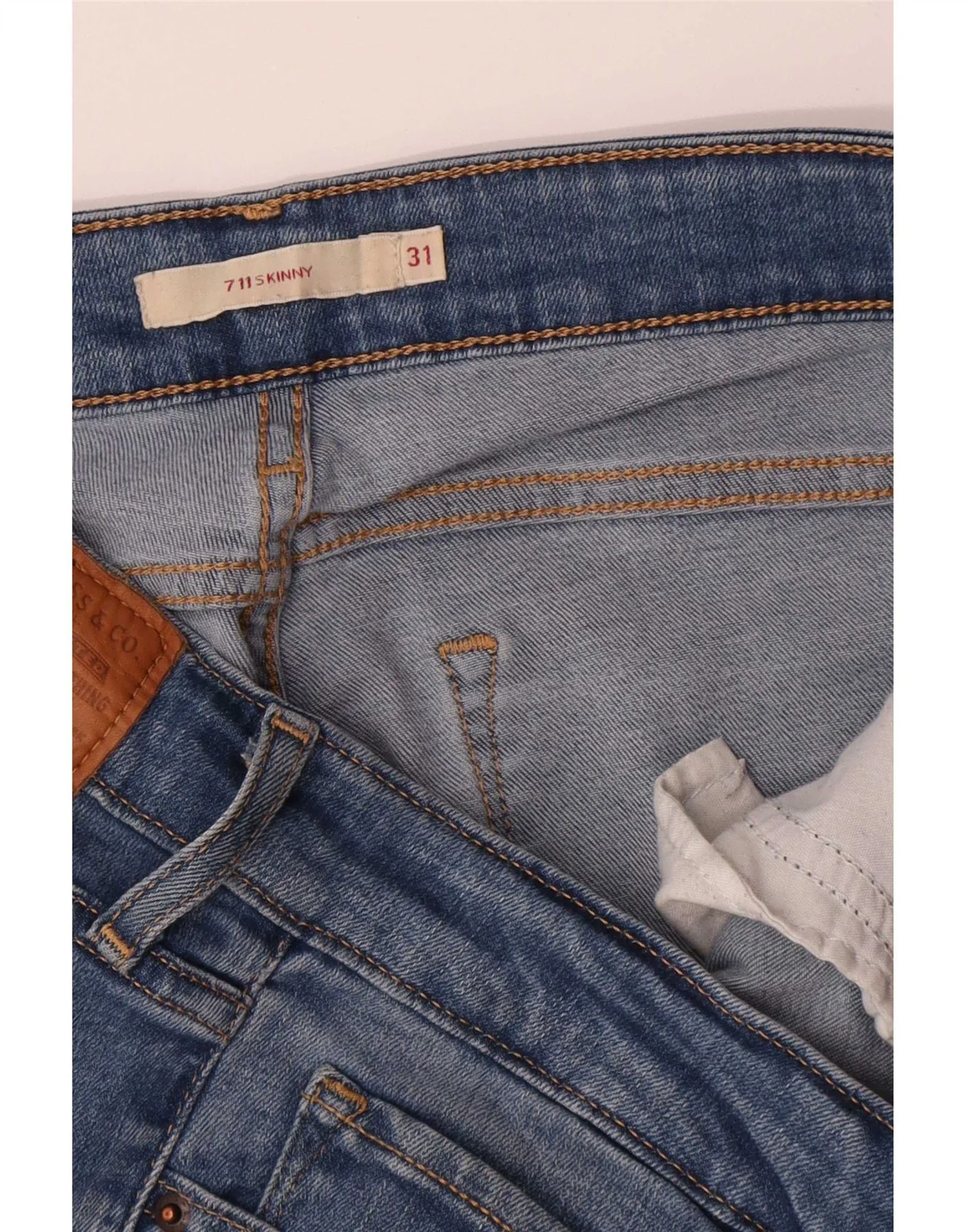 Levi's Womens 711 Skinny Jeans W31 L31 Blue Lyocell - Image 3
