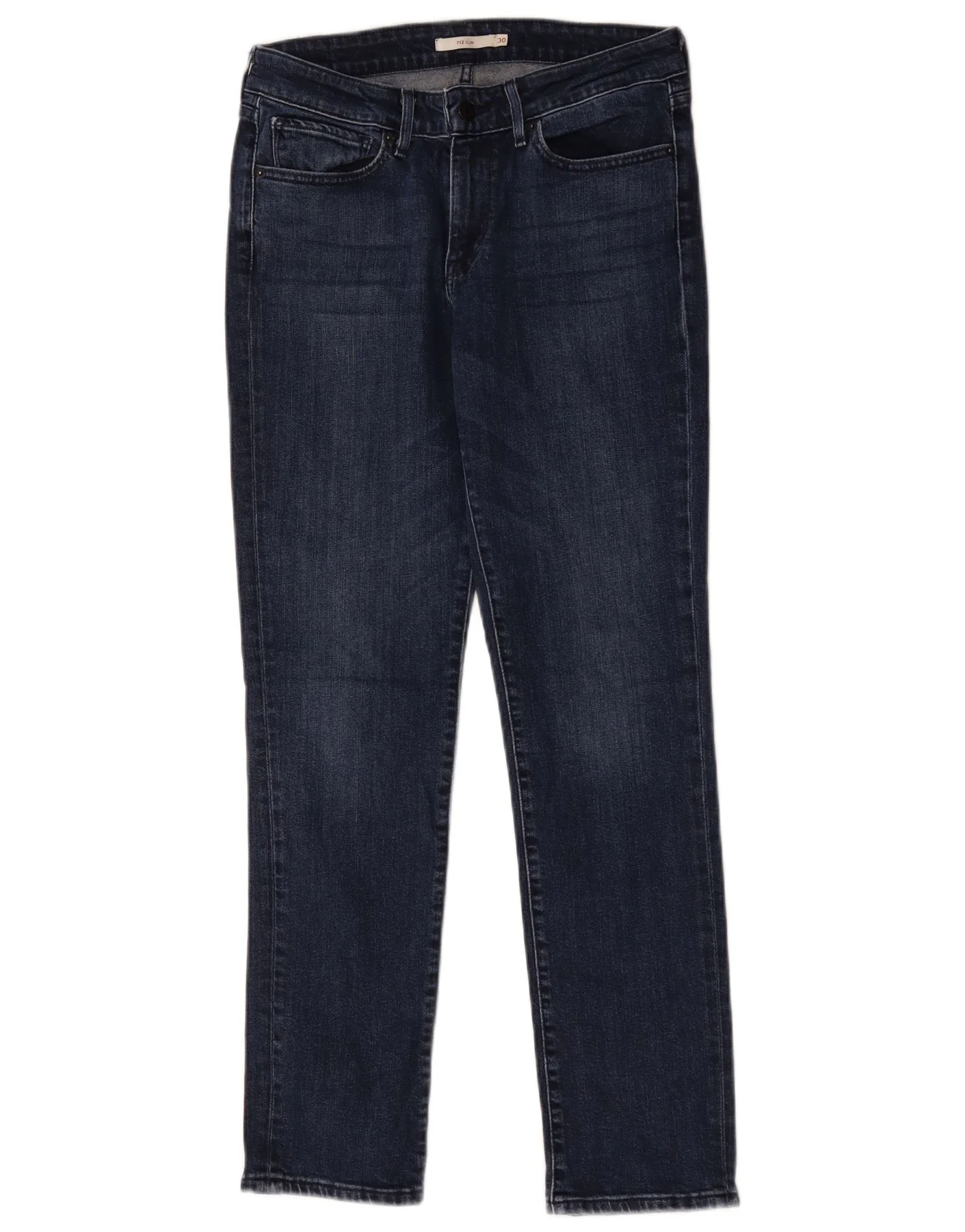 Levi's Womens 712 Slim Jeans W30 L30 Navy Blue Cotton