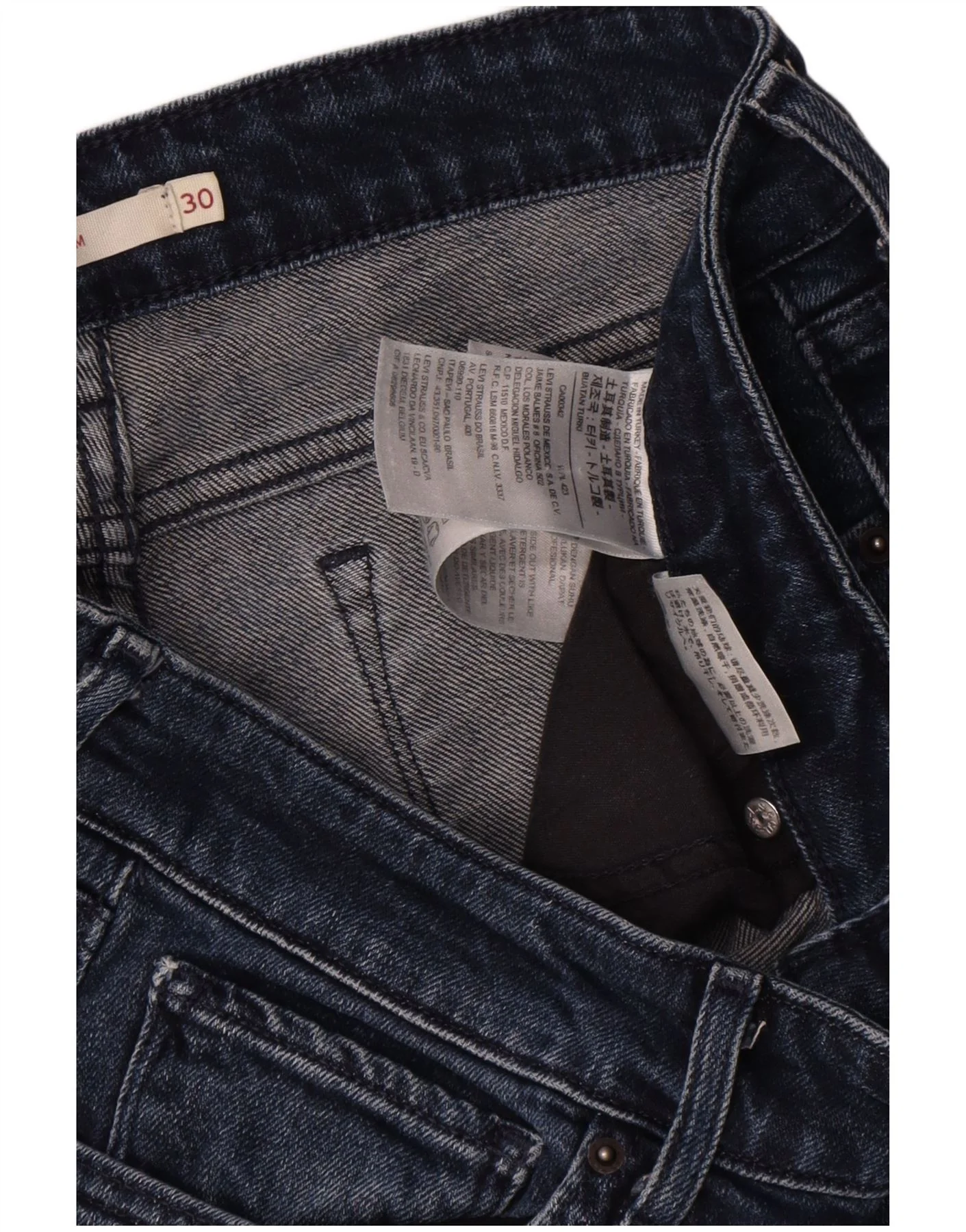 Levi's Womens 712 Slim Jeans W30 L30 Navy Blue Cotton - Image 3