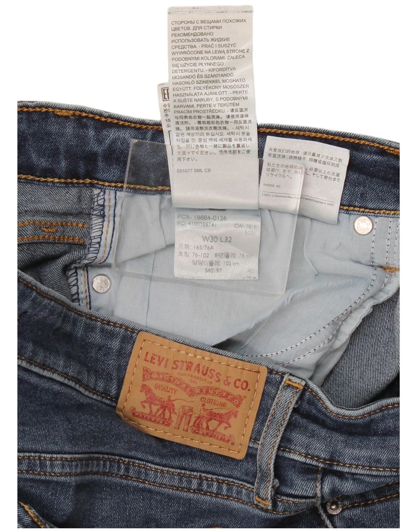 Levi's Womens 712 Slim Jeans W30 L32 Blue Cotton - Image 3