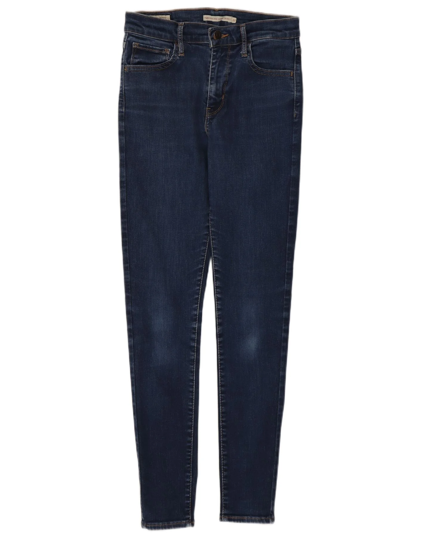 Levi's Womens 720 High Rise Super Skinny Jeans W27 L30 Navy Blue Cotton