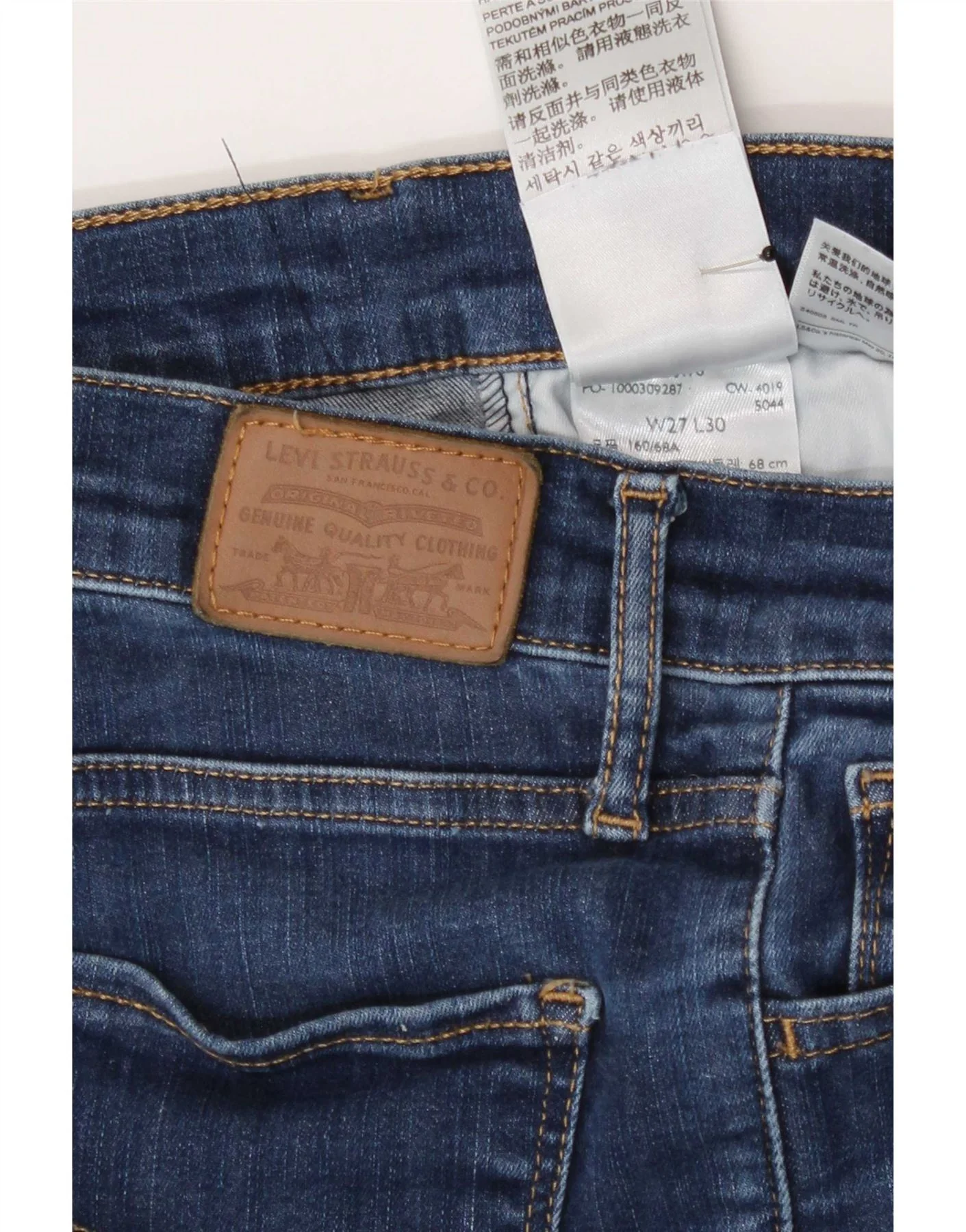 Levi's Womens 720 High Rise Super Skinny Jeans W27 L30 Navy Blue Cotton - Image 3