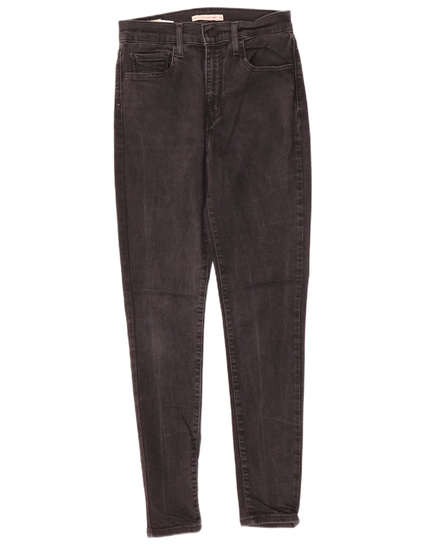 Levi's Womens 720 High Rise Super Skinny Jeans W30 L29 Black Cotton